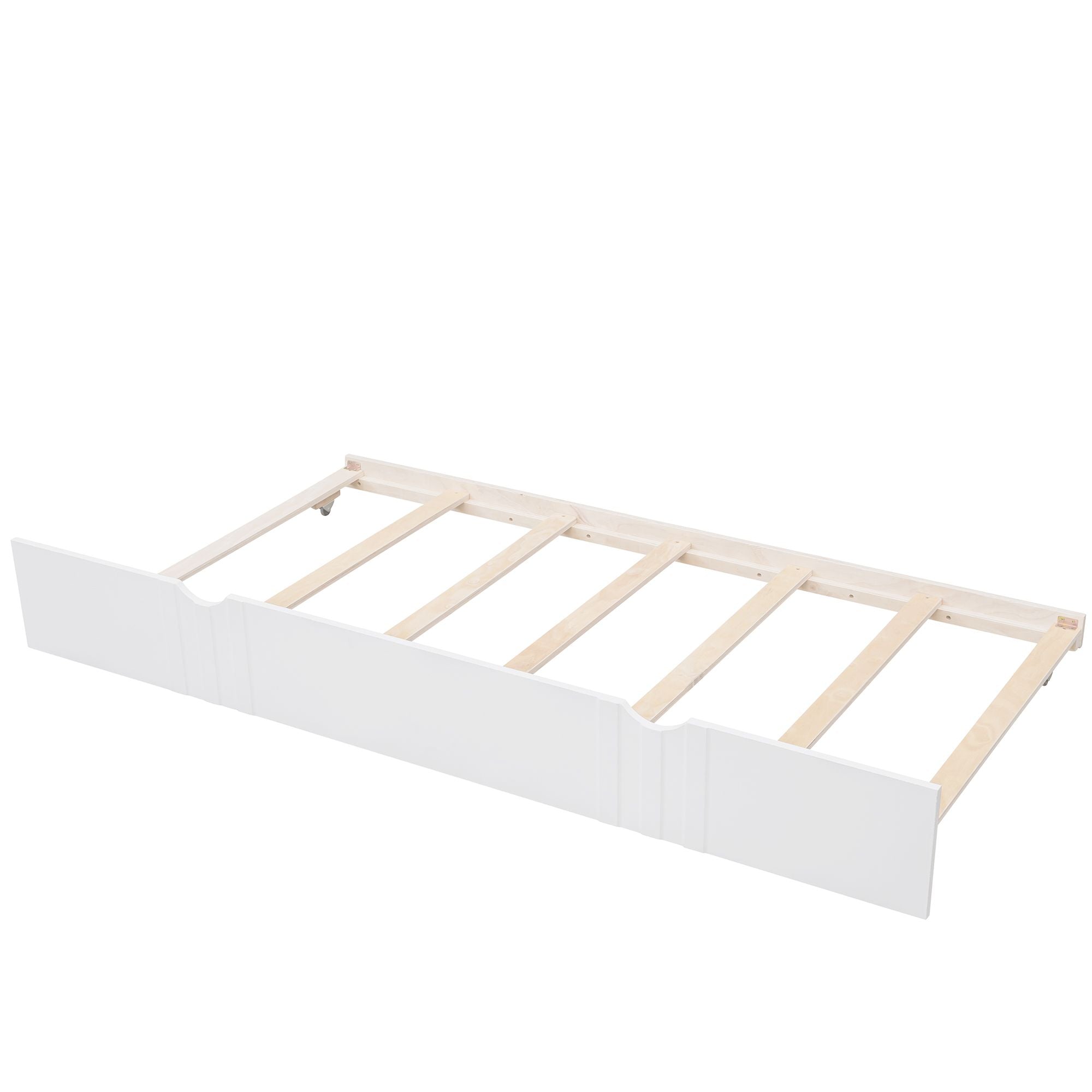 Twin Size Daybed Wood Bed with Twin Size Trundle