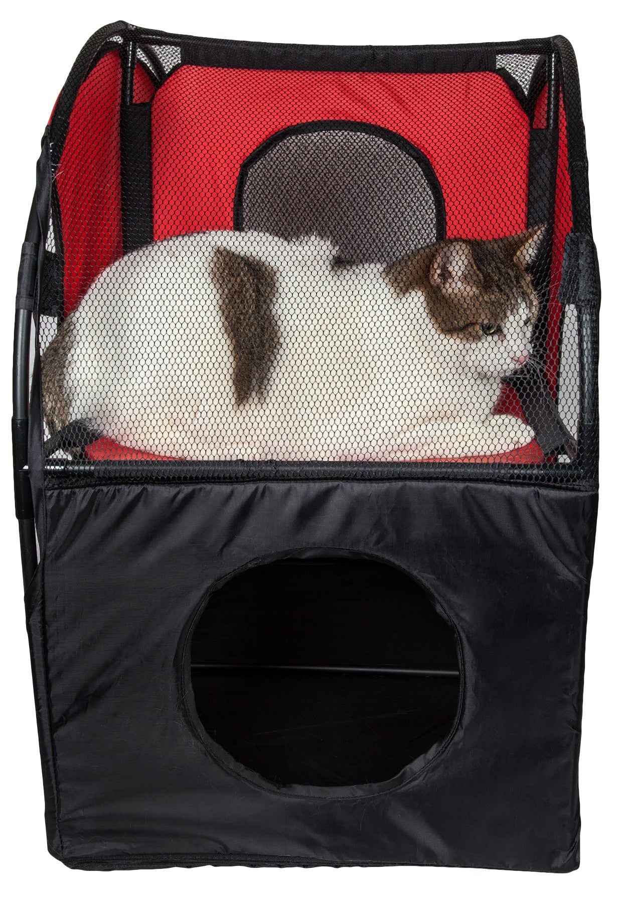 Pet Life Kitty-Play Obstacle Travel Cat House - Collapsible, Soft Folding Pet House for Cats & Kittens