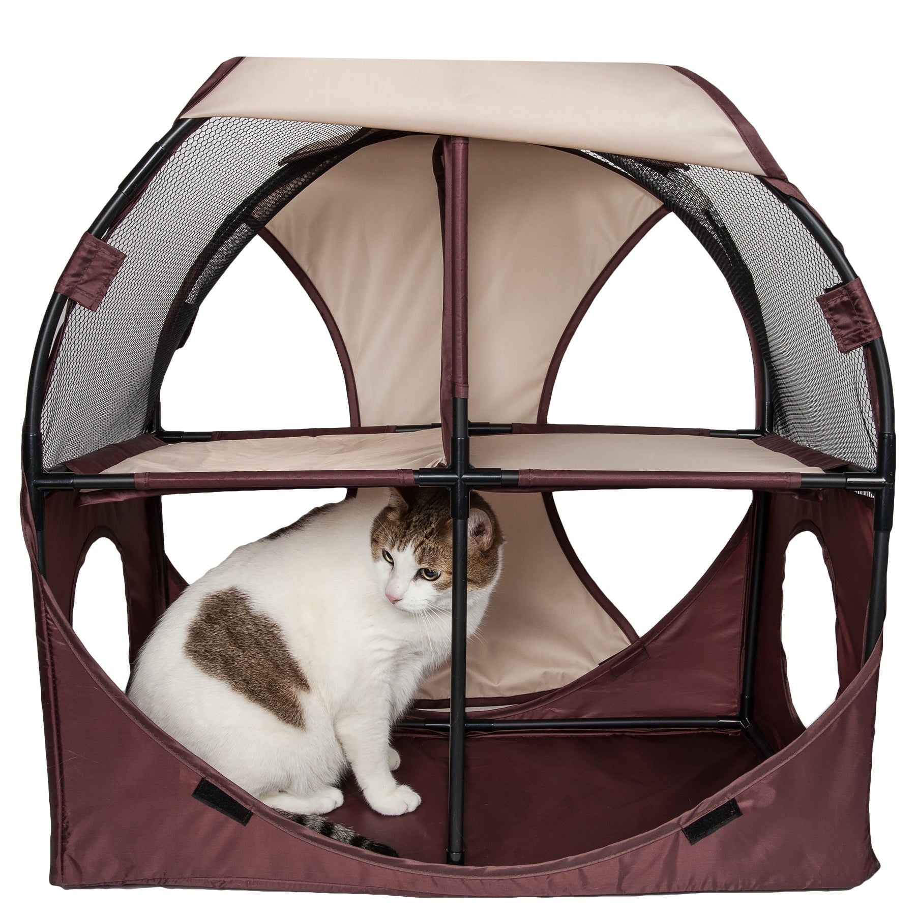 Pet Life Kitty-Play Obstacle Travel Cat House - Collapsible, Soft Folding Pet House for Cats & Kittens