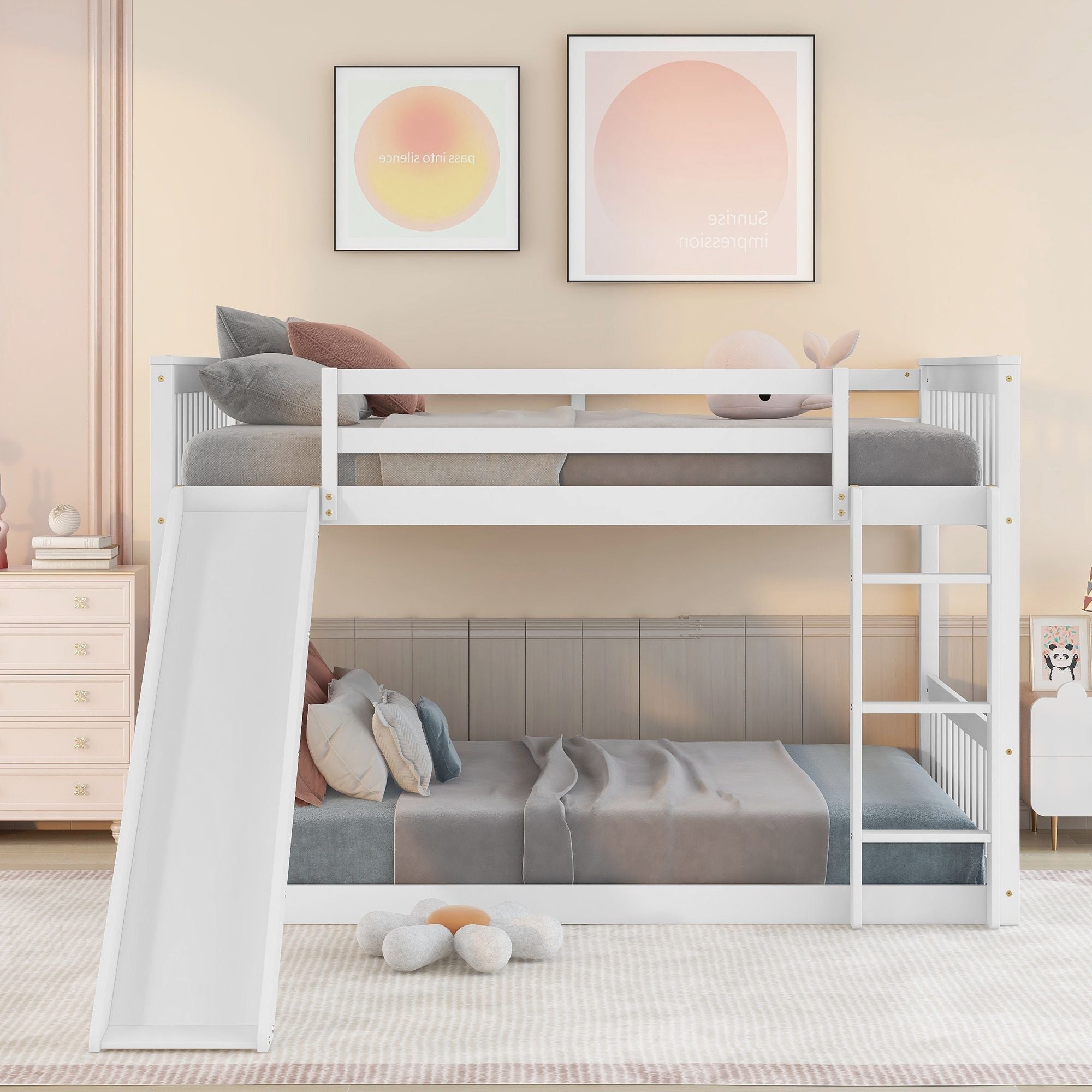 Full over Full bunk bed with Slide