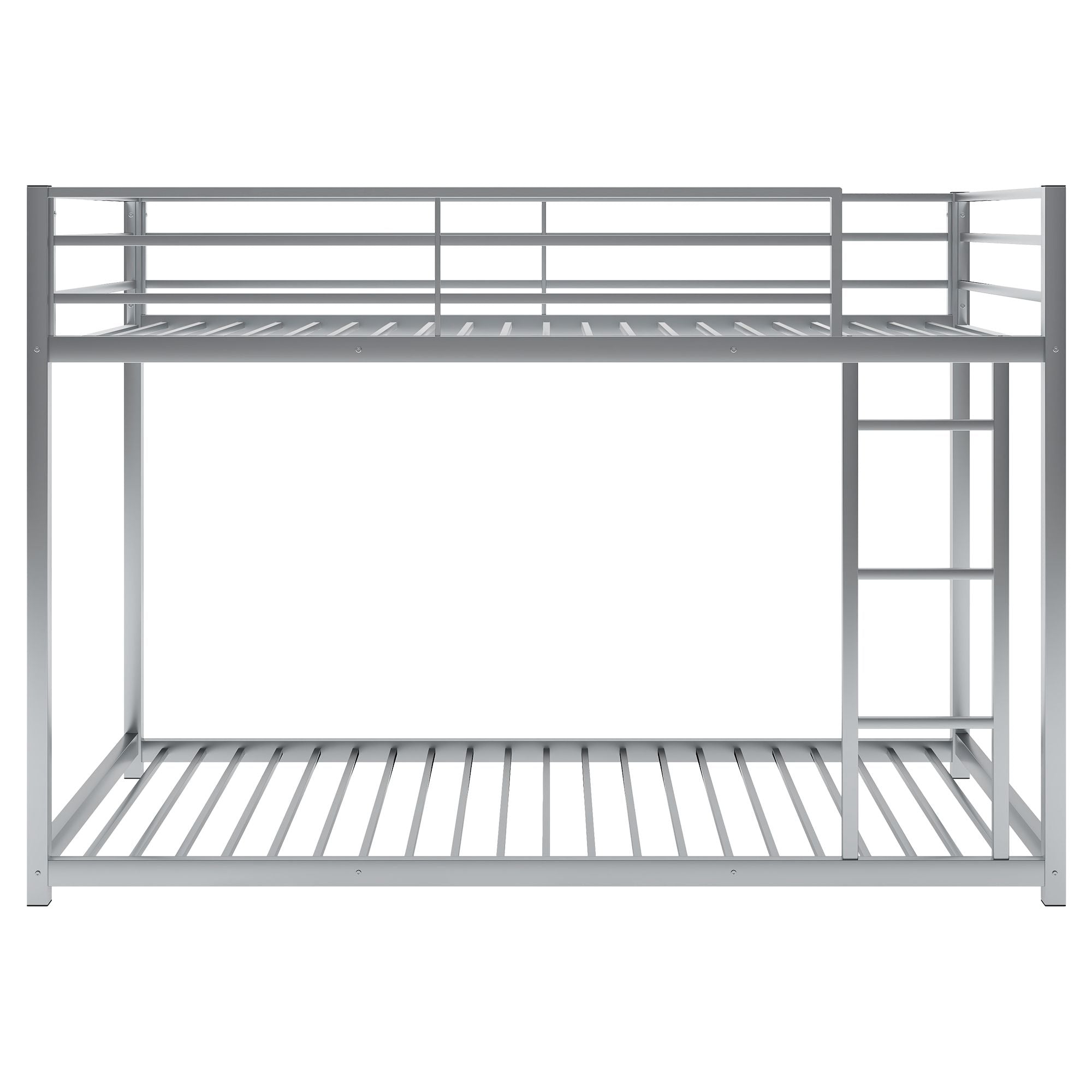 Twin over Twin Metal Bunk Bed;  Low Bunk Bed with Ladder