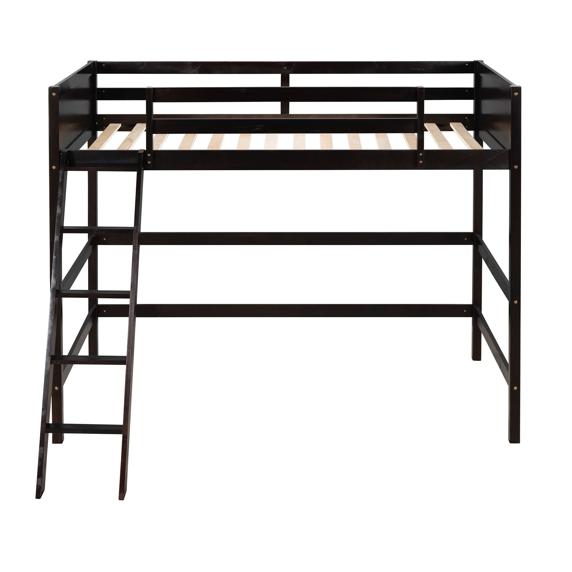 Solid Wood Twin Size Loft Bed with Ladde