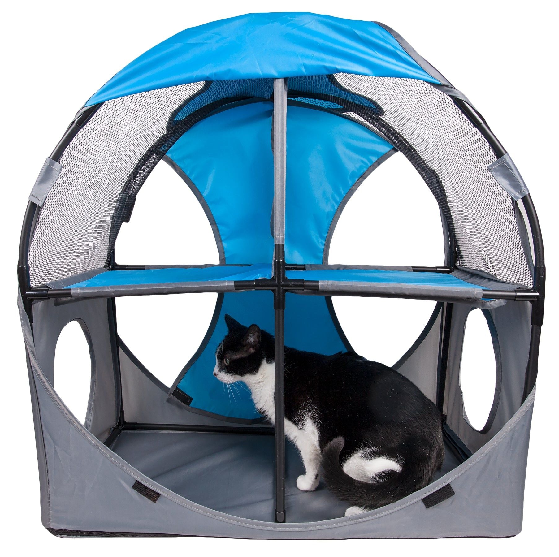 Pet Life Kitty-Play Obstacle Travel Cat House - Collapsible, Soft Folding Pet House for Cats & Kittens