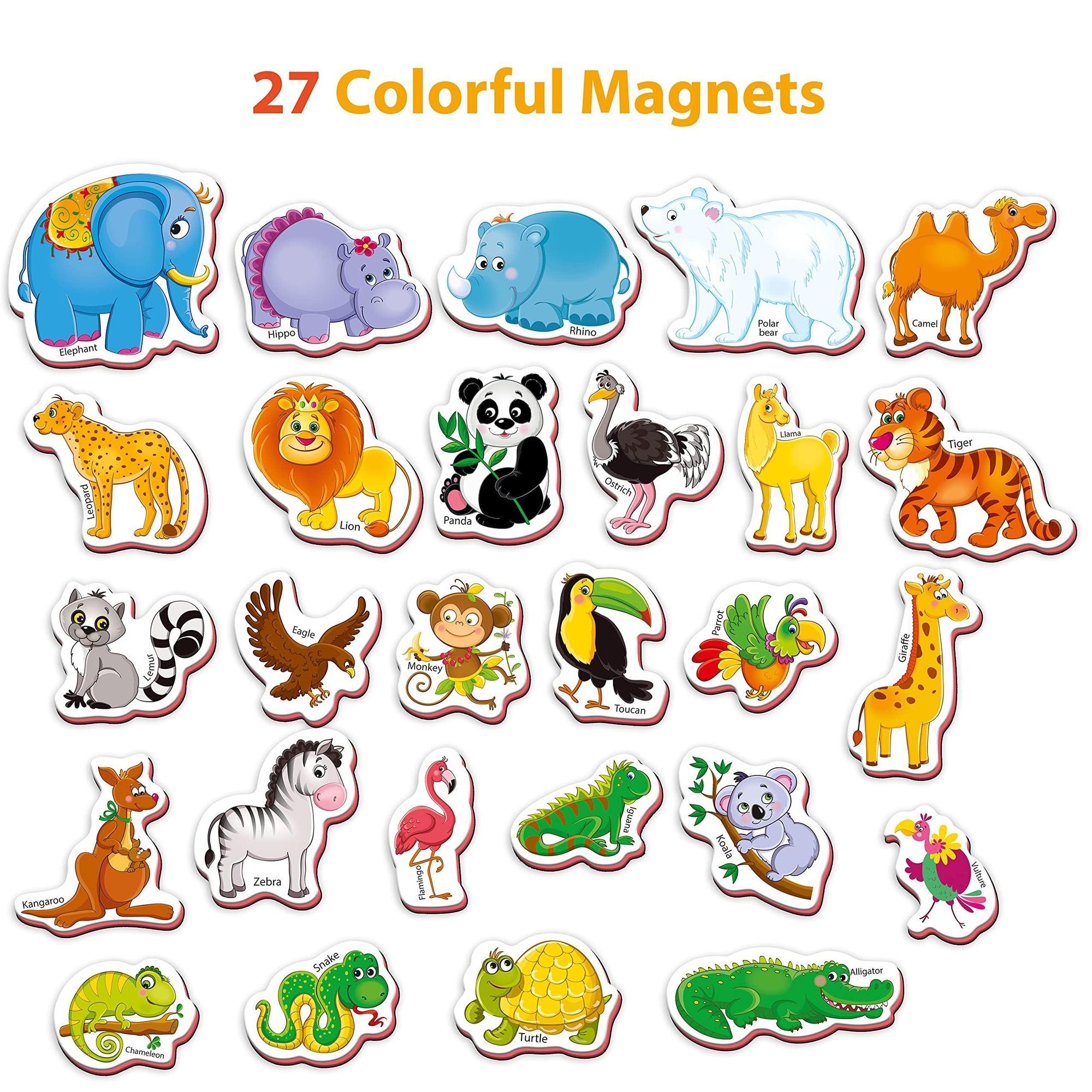 27 Fridge Magnets for Toddlers Refrigerator Magnets for Toddlers from 3 yo Animal Baby Magnets