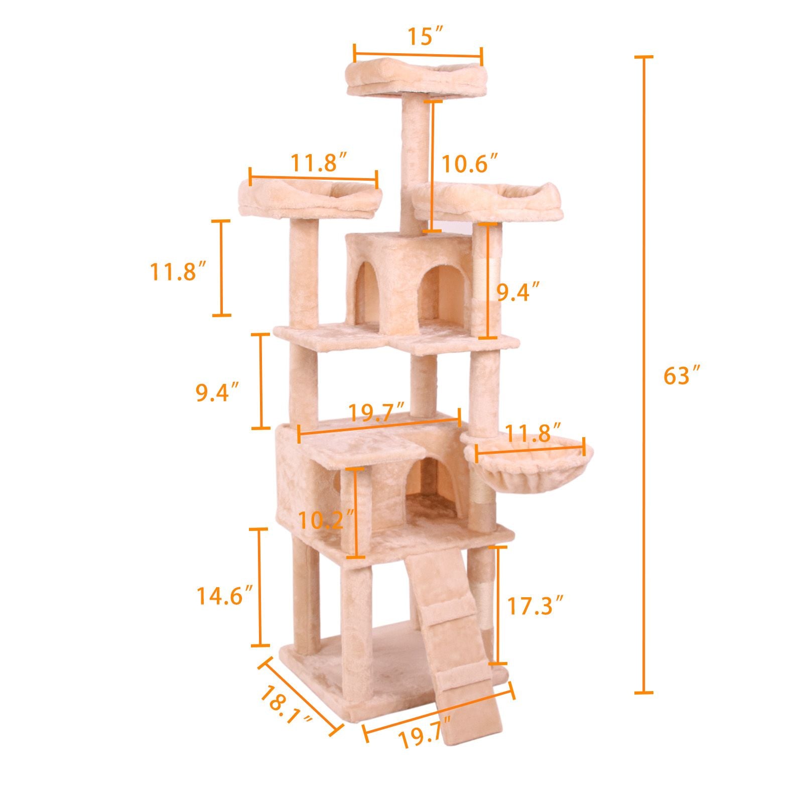 Cat Climbing Frame - Multi-Level Activity Tower with Scratching Posts and Play Areas for Cats