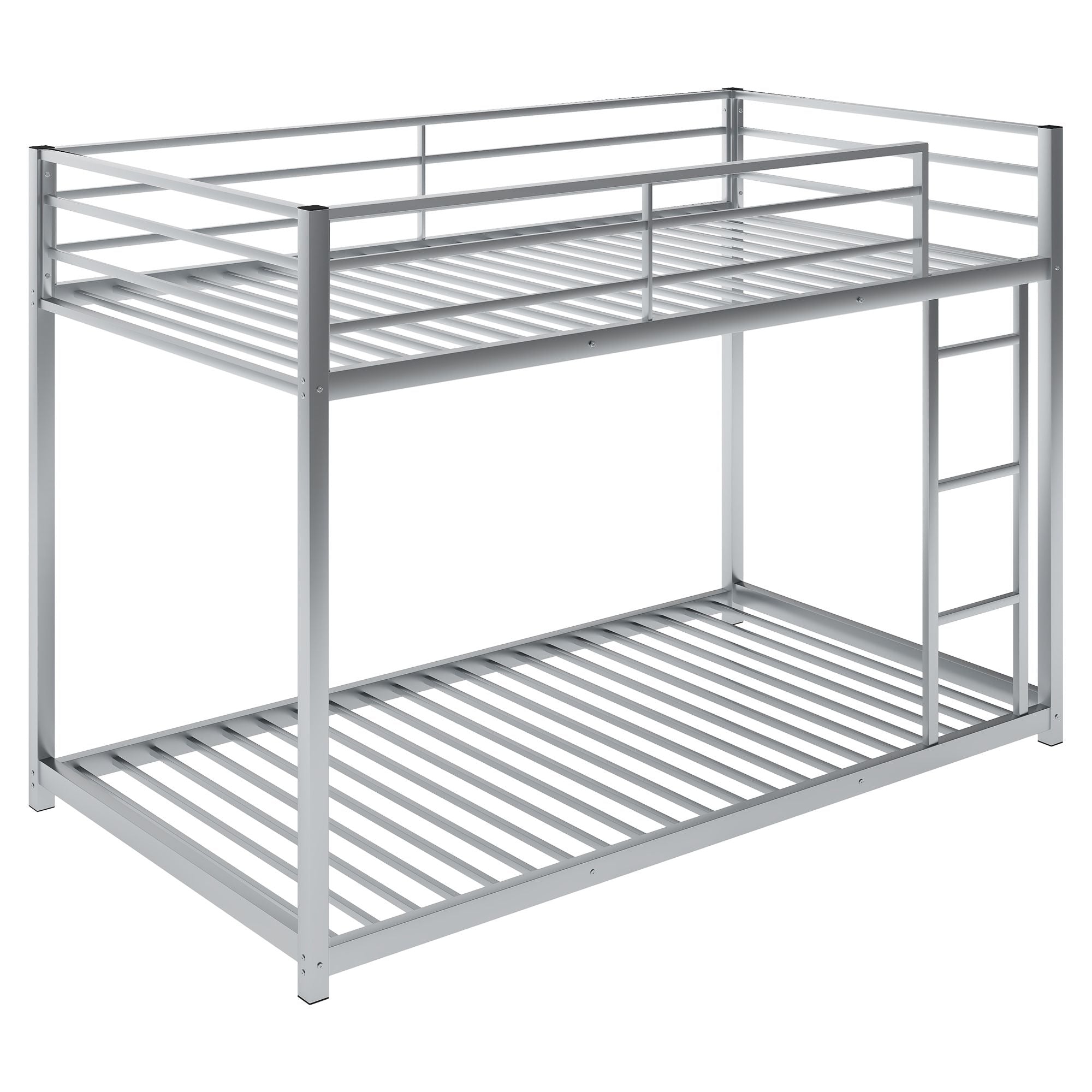 Twin over Twin Metal Bunk Bed;  Low Bunk Bed with Ladder