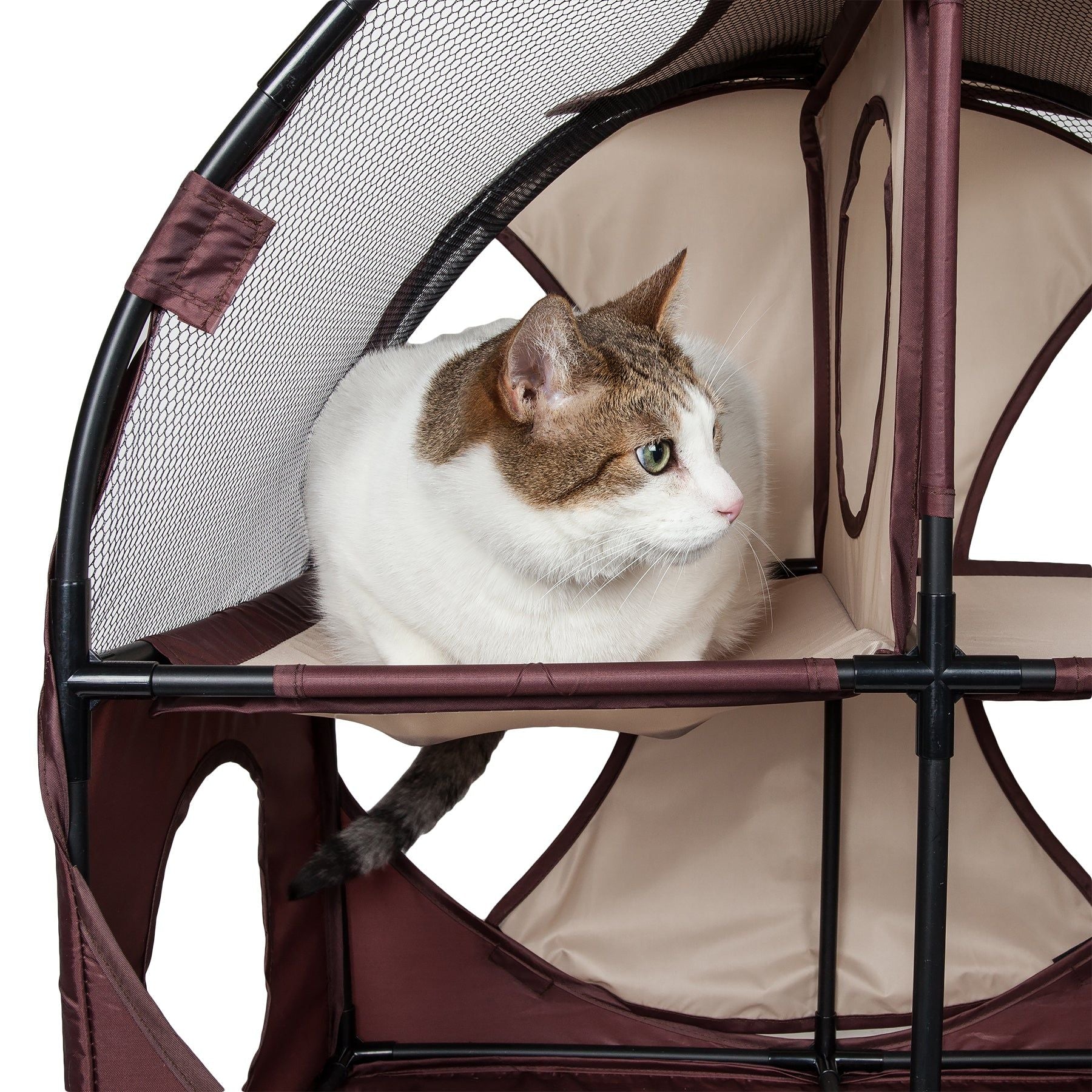 Pet Life Kitty-Play Obstacle Travel Cat House - Collapsible, Soft Folding Pet House for Cats & Kittens