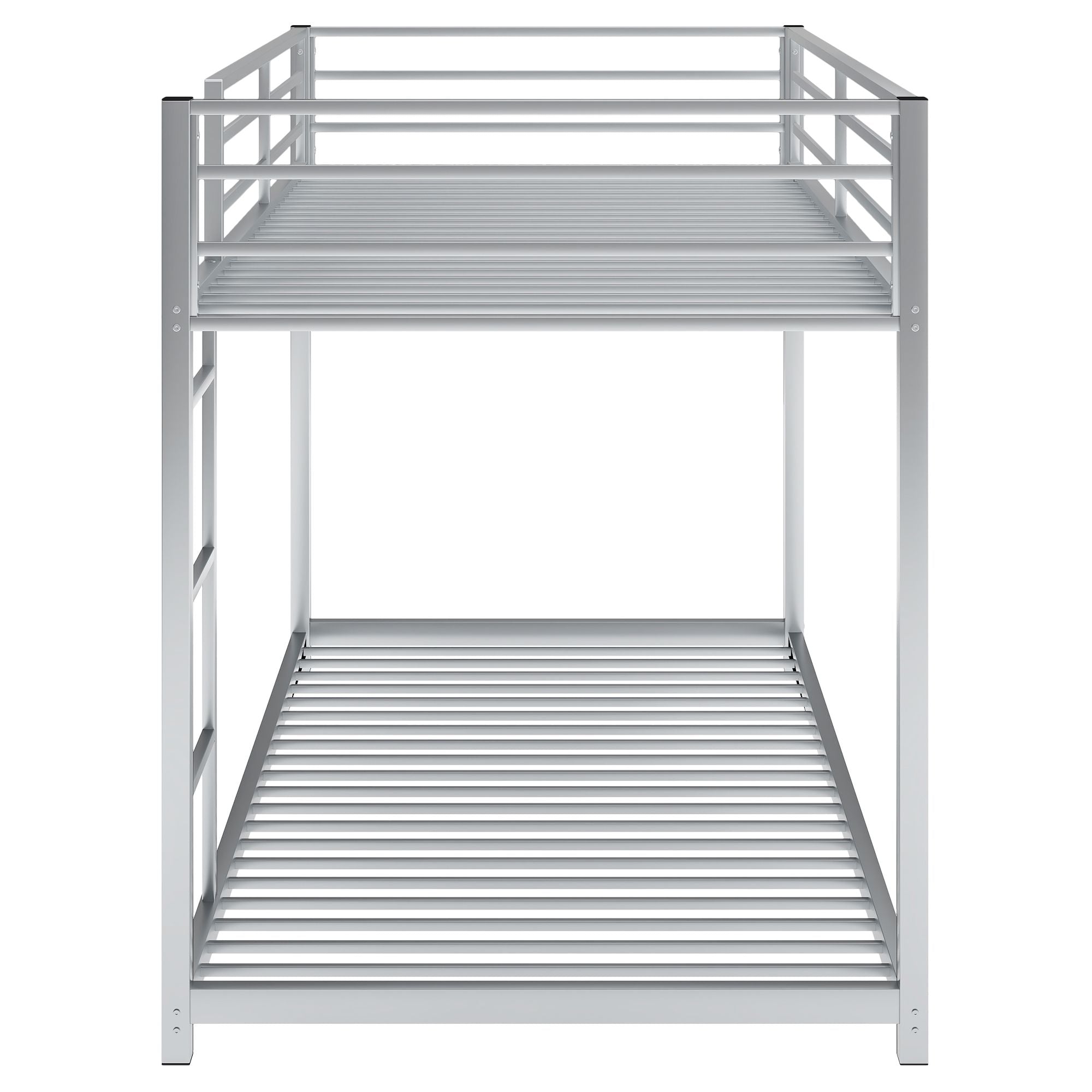 Twin over Twin Metal Bunk Bed;  Low Bunk Bed with Ladder