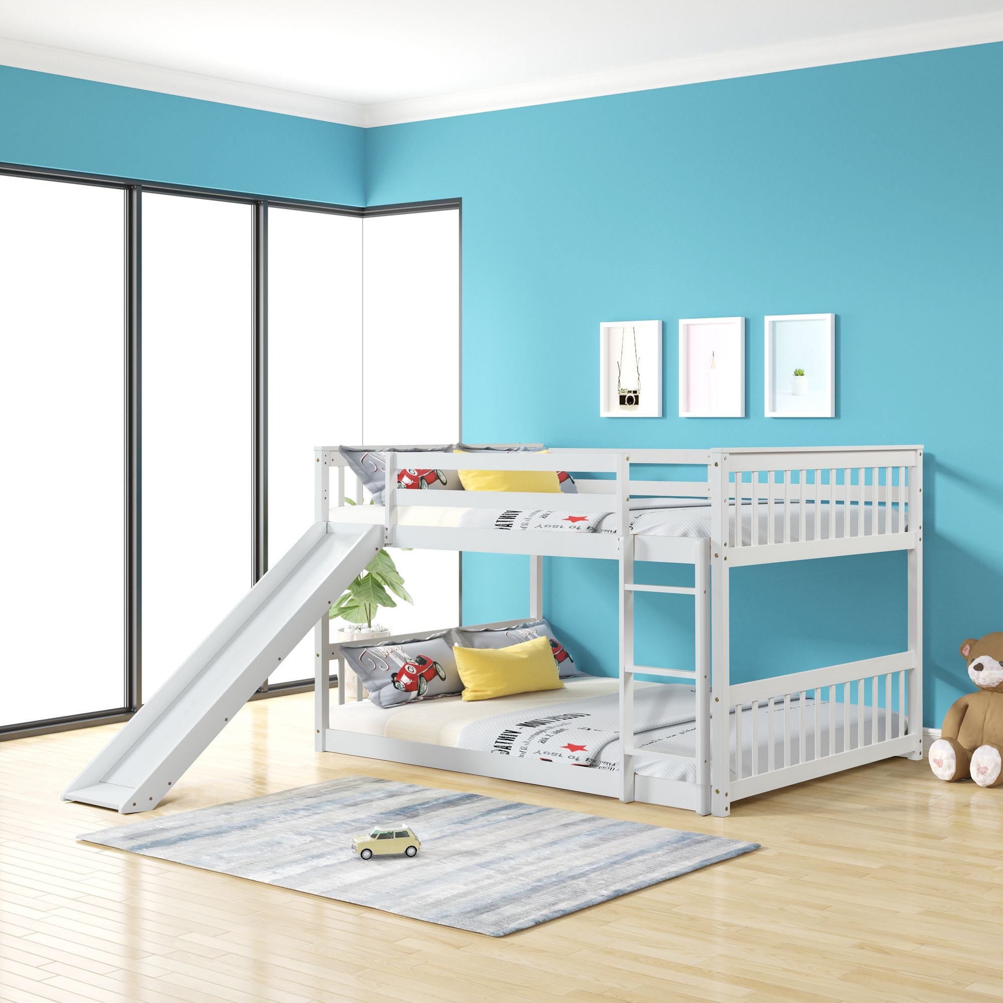 Full over Full bunk bed with Slide