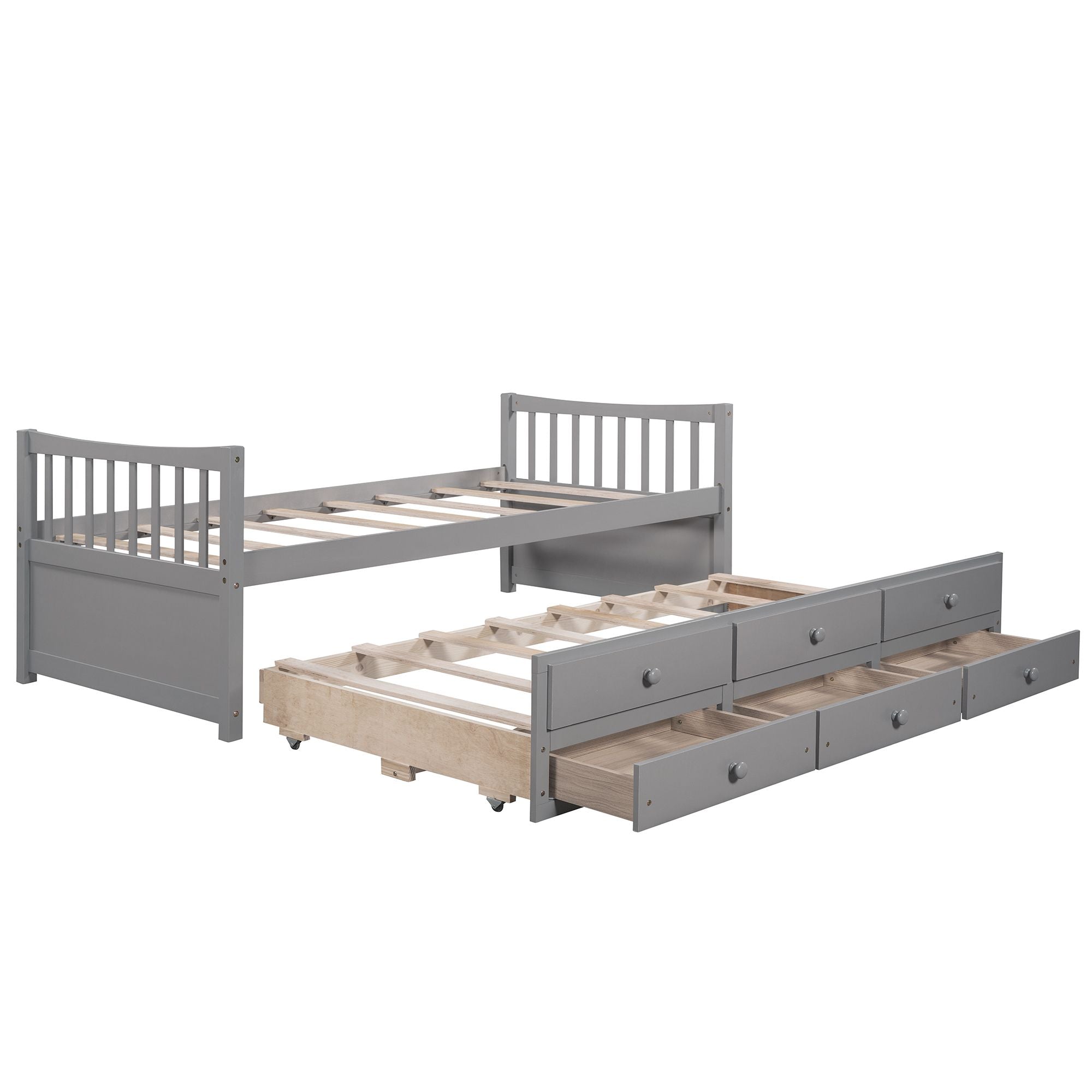 Daybed with Trundle and Drawers;  Twin Size