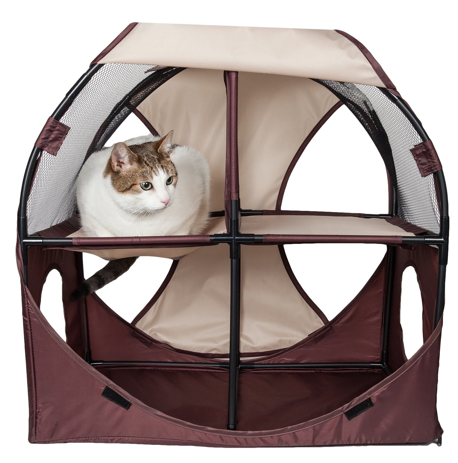 Pet Life Kitty-Play Obstacle Travel Cat House - Collapsible, Soft Folding Pet House for Cats & Kittens