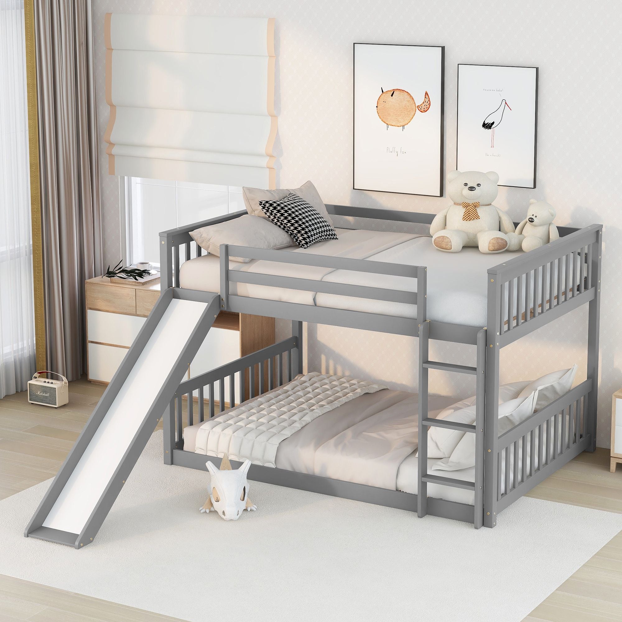 Full over Full bunk bed with Slide