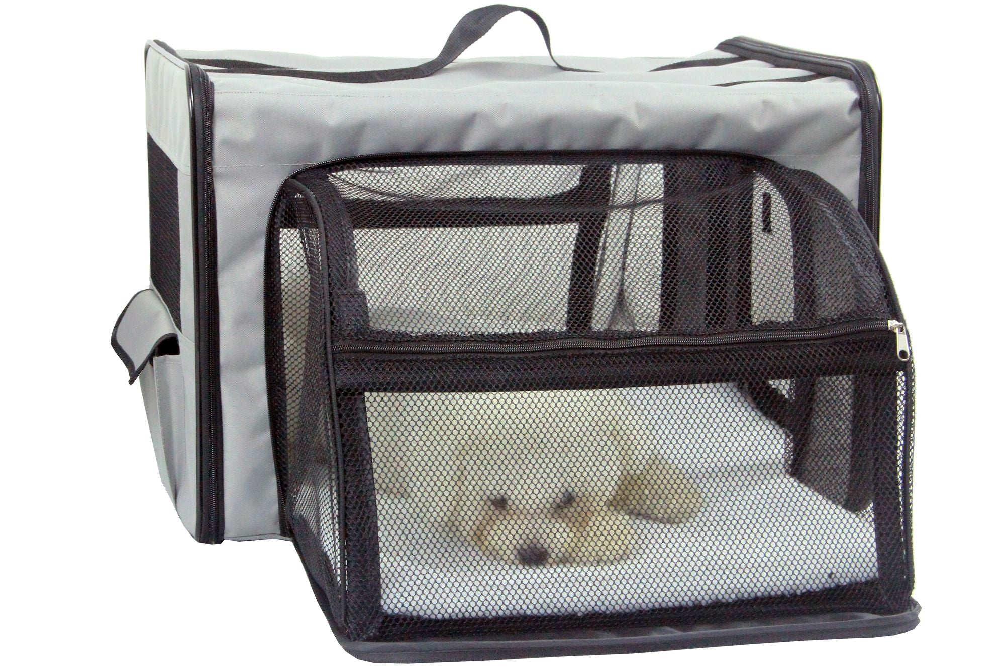 Pet Life Capacious Dual-Expandable Collapsible Travel Dog Crate - Lightweight Wire Folding Pet Kennel