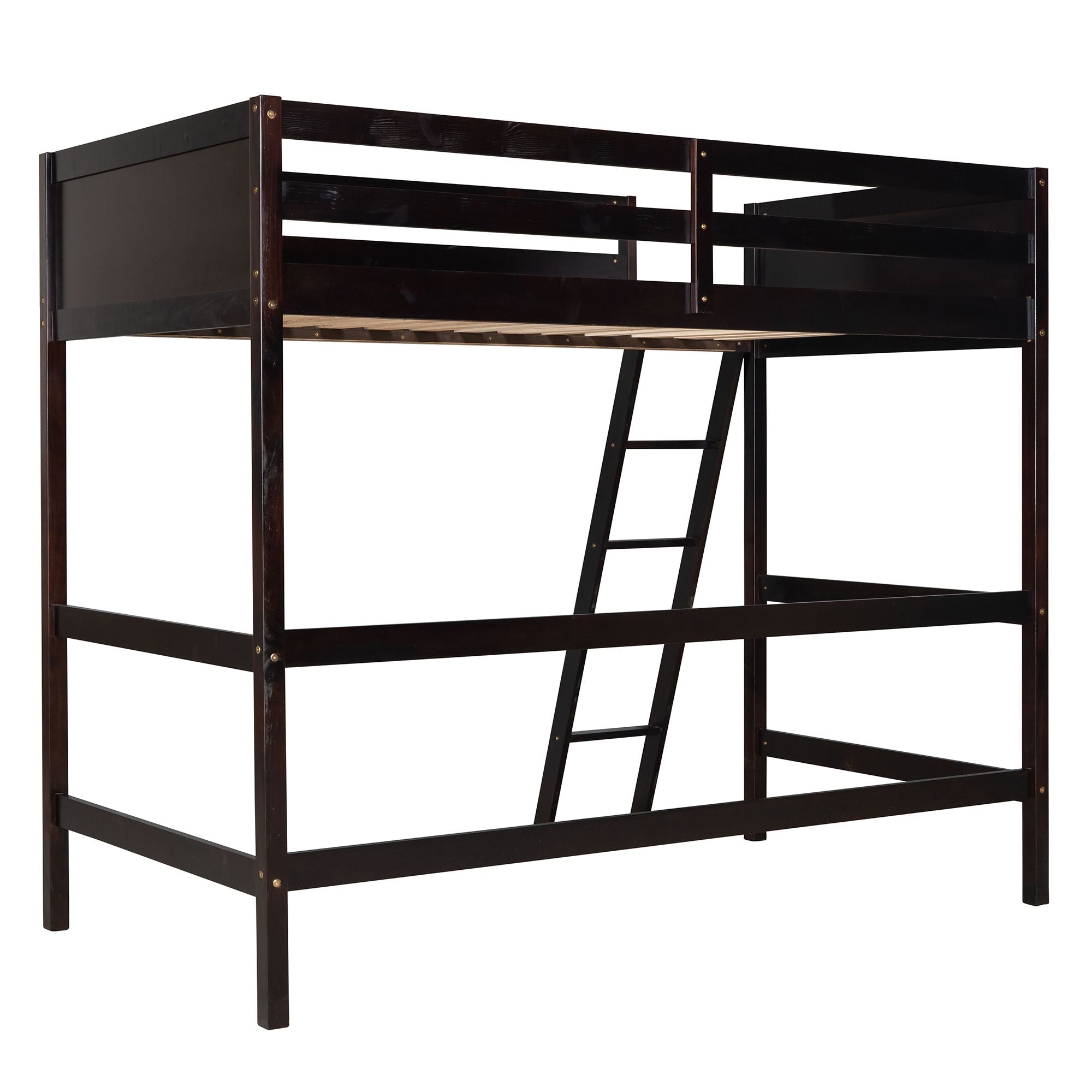 Solid Wood Twin Size Loft Bed with Ladde