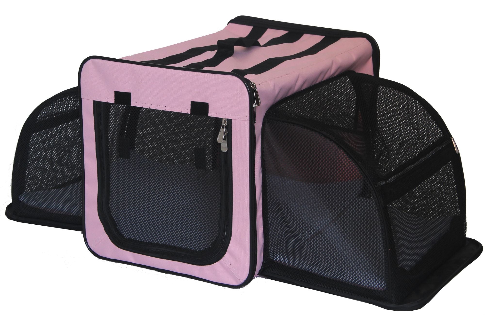 Pet Life Capacious Dual-Expandable Collapsible Travel Dog Crate - Lightweight Wire Folding Pet Kennel