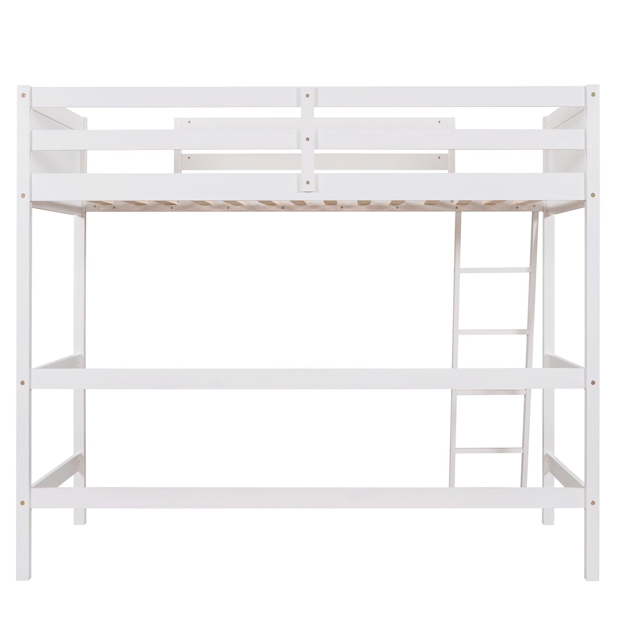 Solid Wood Twin Size Loft Bed with Ladde