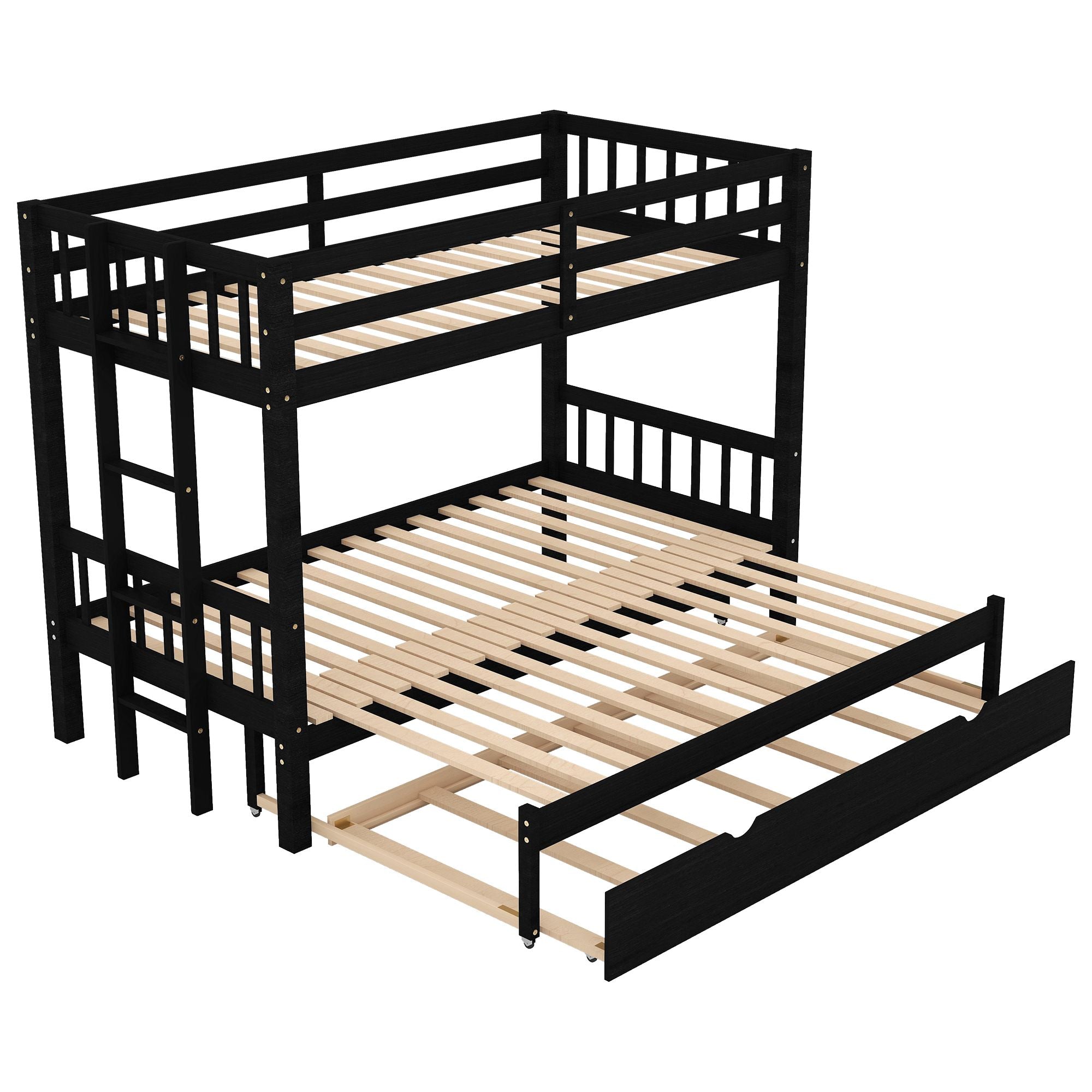 Twin over Pull-out Bunk Bed with Trundle