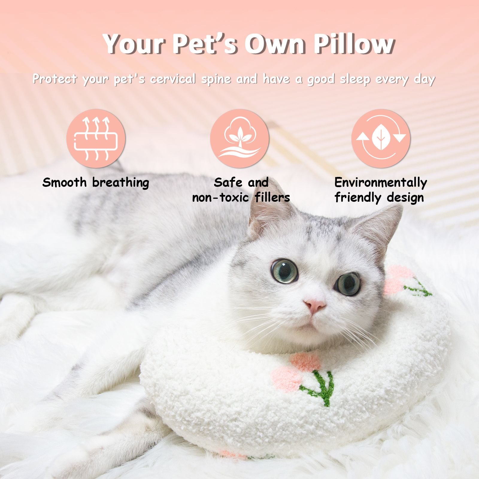 Cat Pillow, Small Pillow for Cat, Cat Blankets for Indoor, Pet Toy, Small Banana Donut Bed for Pets, Little Pillow for Cats No Heating Pad, Real Littles Fluffy Kittens Accessories for Pet Calming