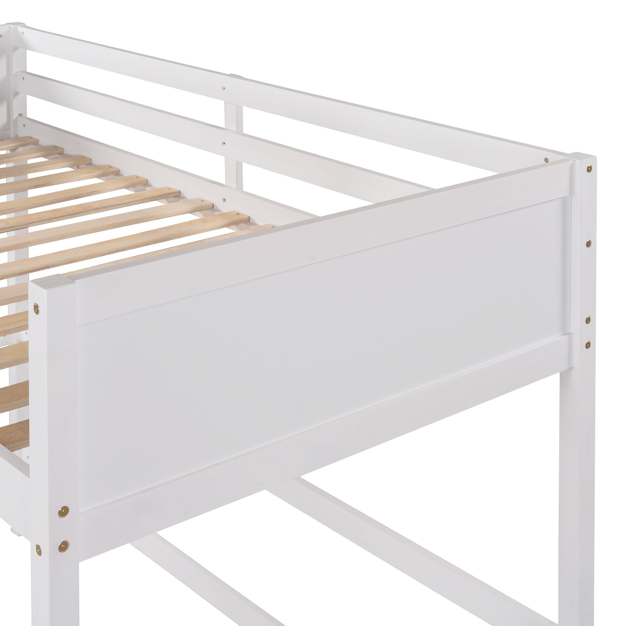 Solid Wood Twin Size Loft Bed with Ladde