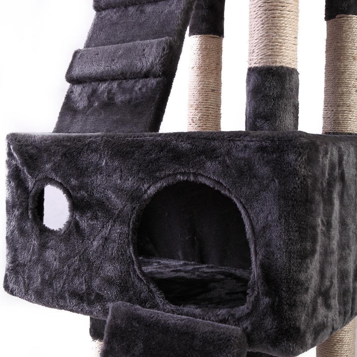 67'' Multi-Level Cat Tree Tower, Kitten Condo House with Scratching Posts, Kitty Play Activity Center, Durable Pet Furniture, Gray