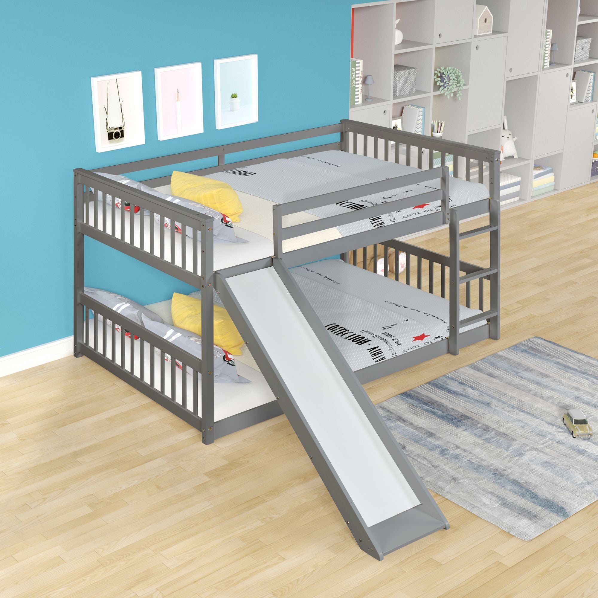 Full over Full bunk bed with Slide