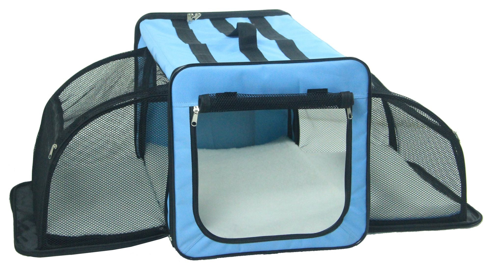 Pet Life Capacious Dual-Expandable Collapsible Travel Dog Crate - Lightweight Wire Folding Pet Kennel