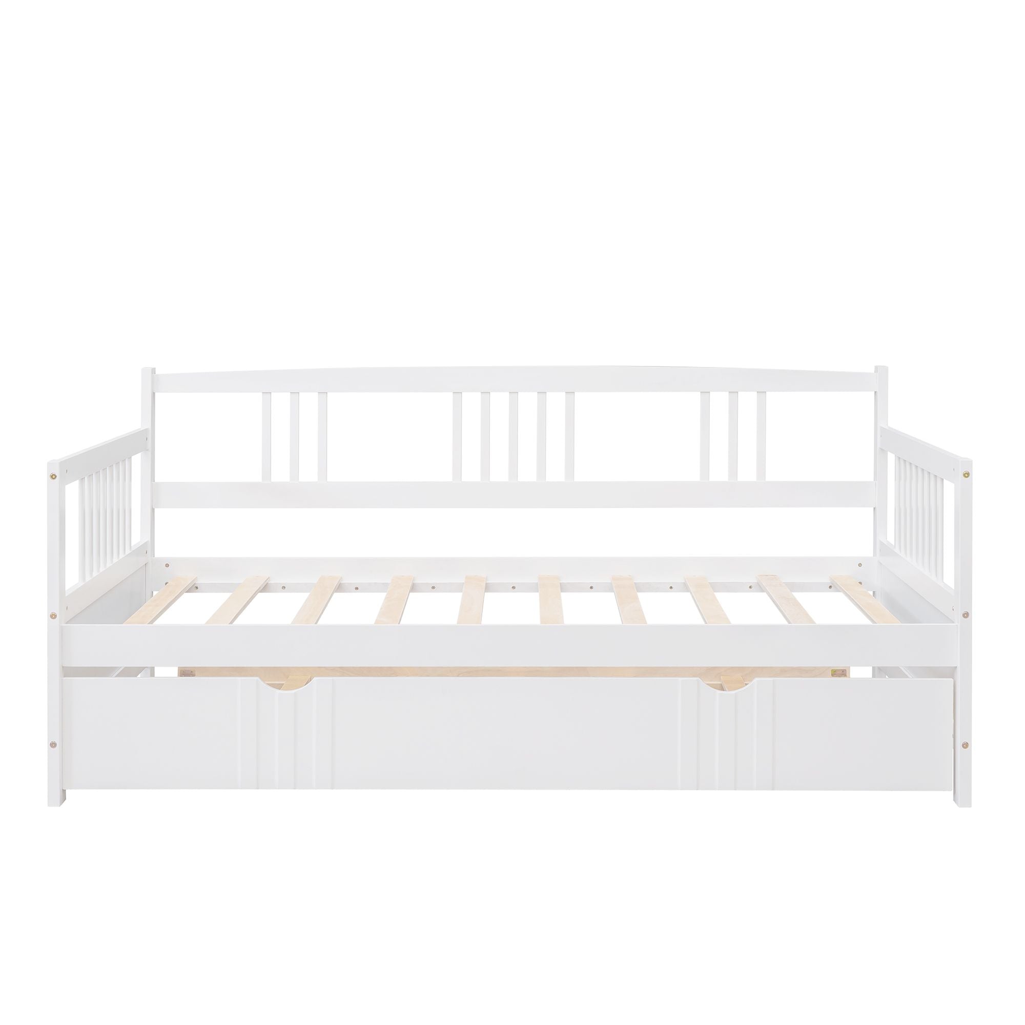 Twin Size Daybed Wood Bed with Twin Size Trundle