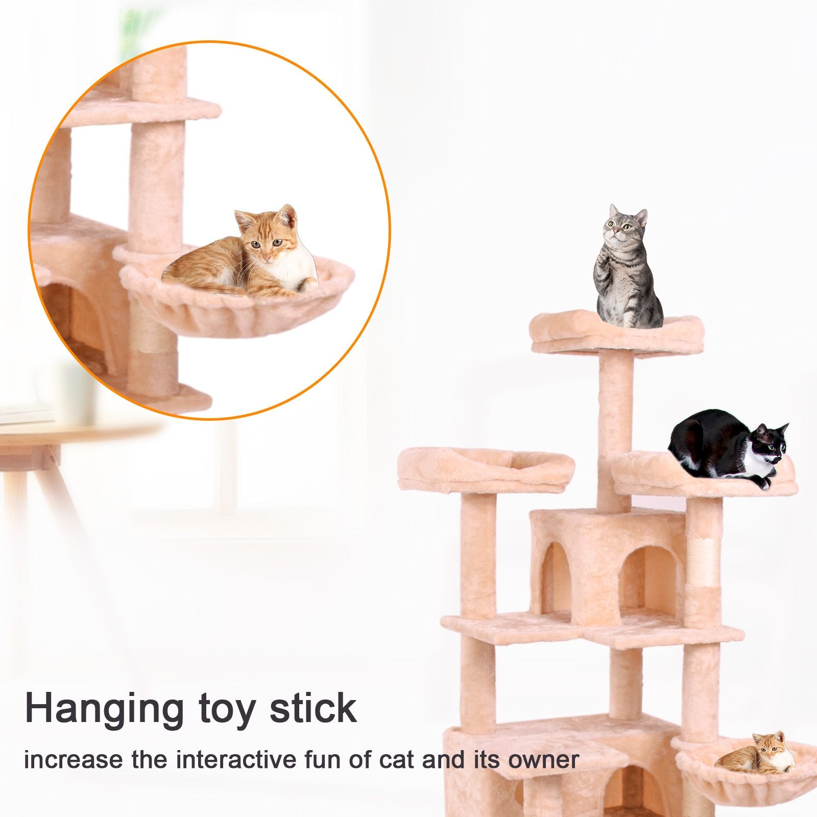 Cat Climbing Frame - Multi-Level Activity Tower with Scratching Posts and Play Areas for Cats