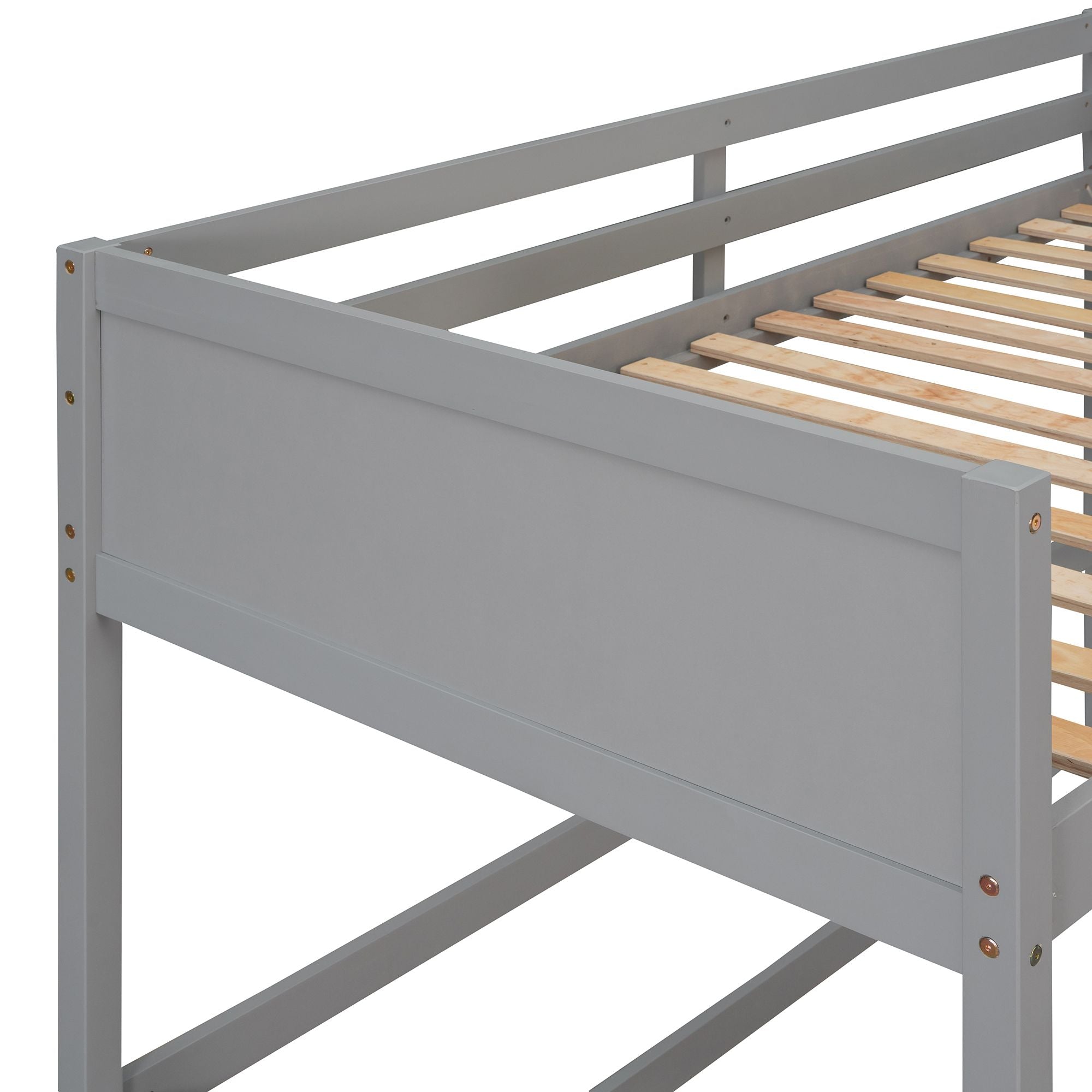 Solid Wood Twin Size Loft Bed with Ladde