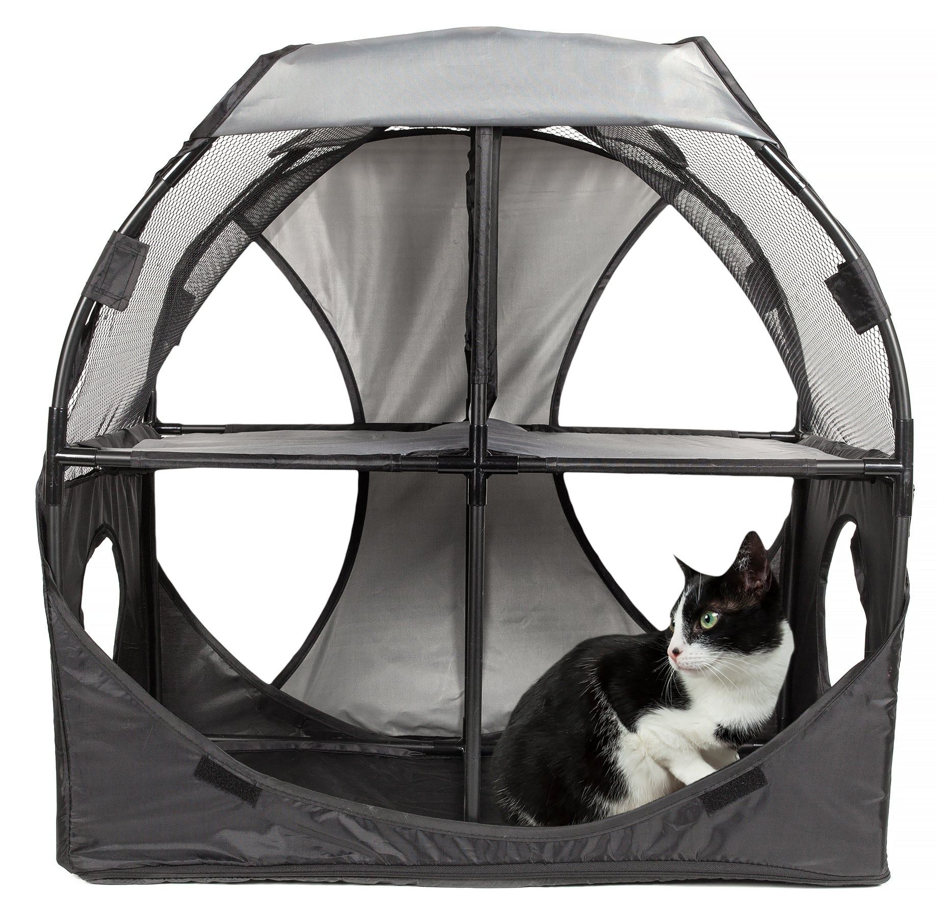 Pet Life Kitty-Play Obstacle Travel Cat House - Collapsible, Soft Folding Pet House for Cats & Kittens