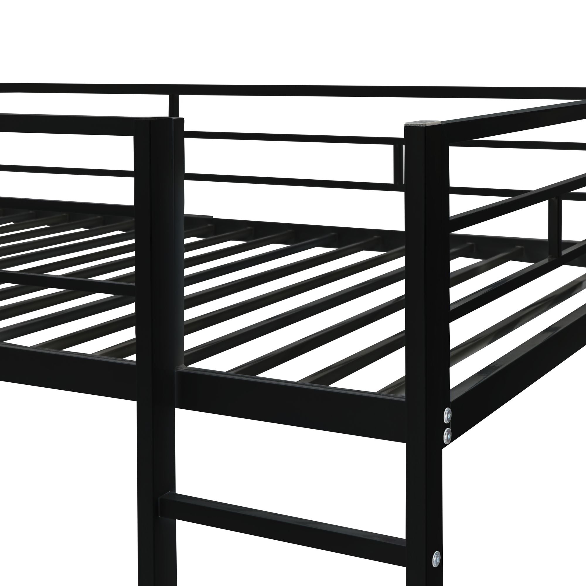 Twin Metal Loft Bed with 2 Shelves and one Desk