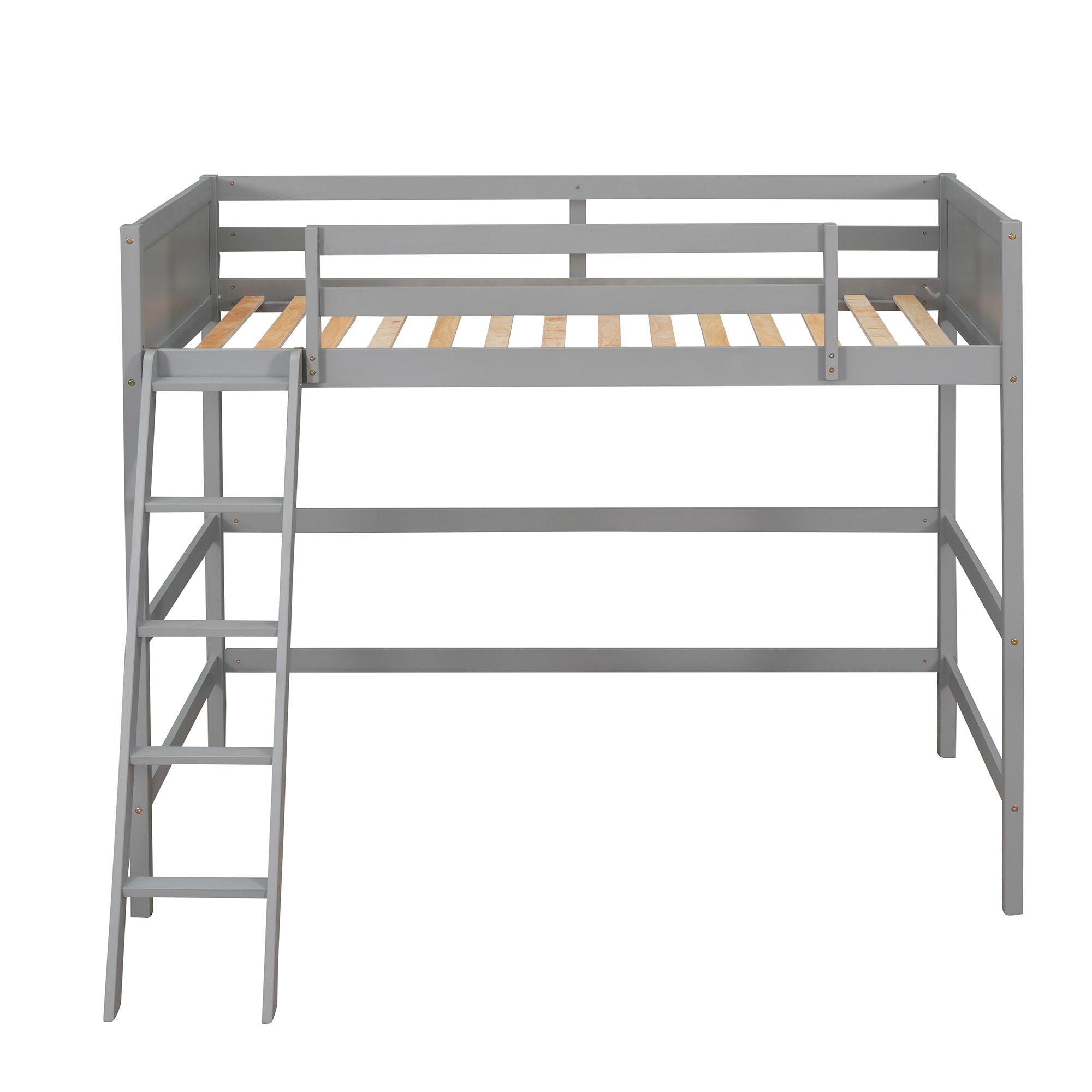 Solid Wood Twin Size Loft Bed with Ladde