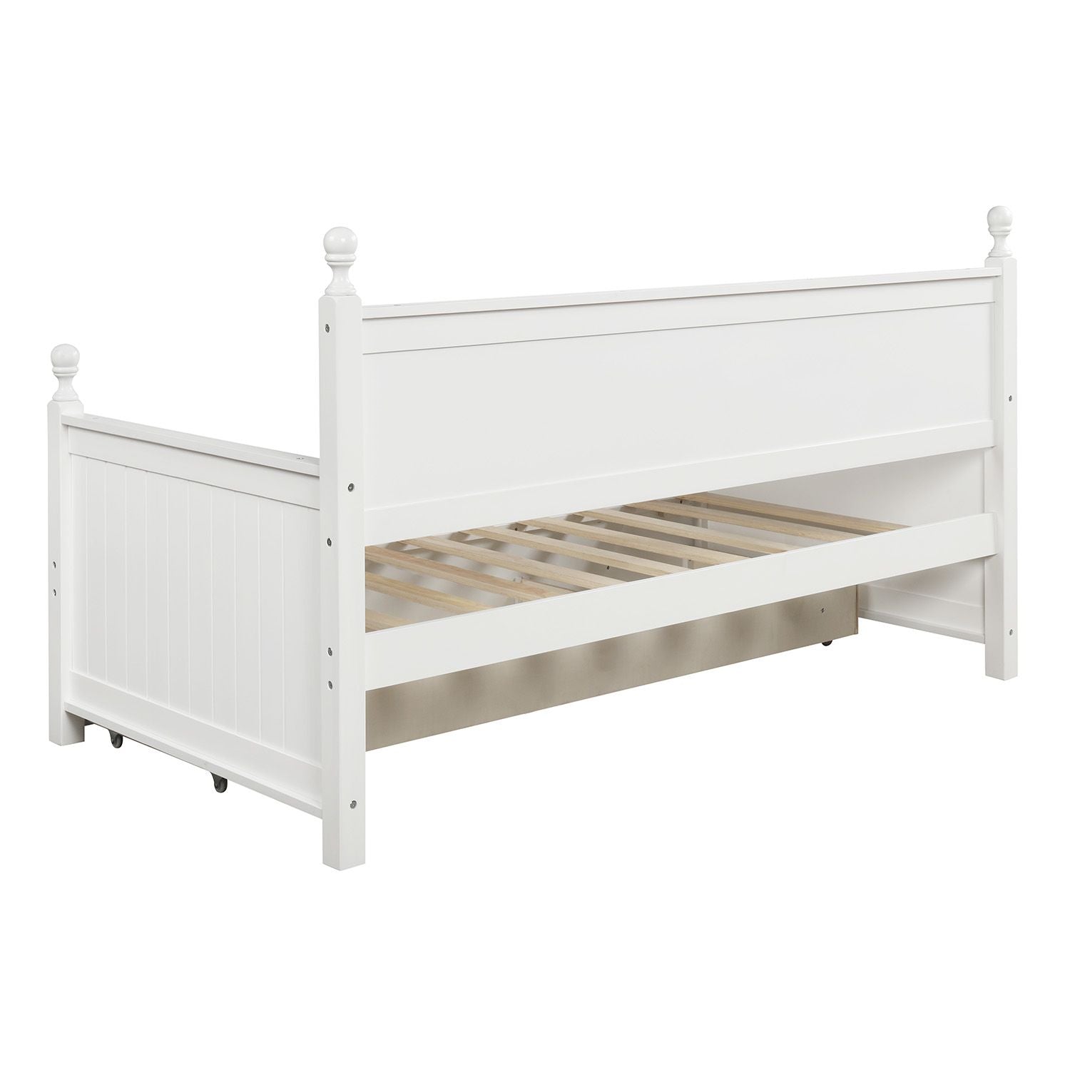 Wood Daybed with Three Drawers ; Twin Size Daybed; No Box Spring Needed ; White