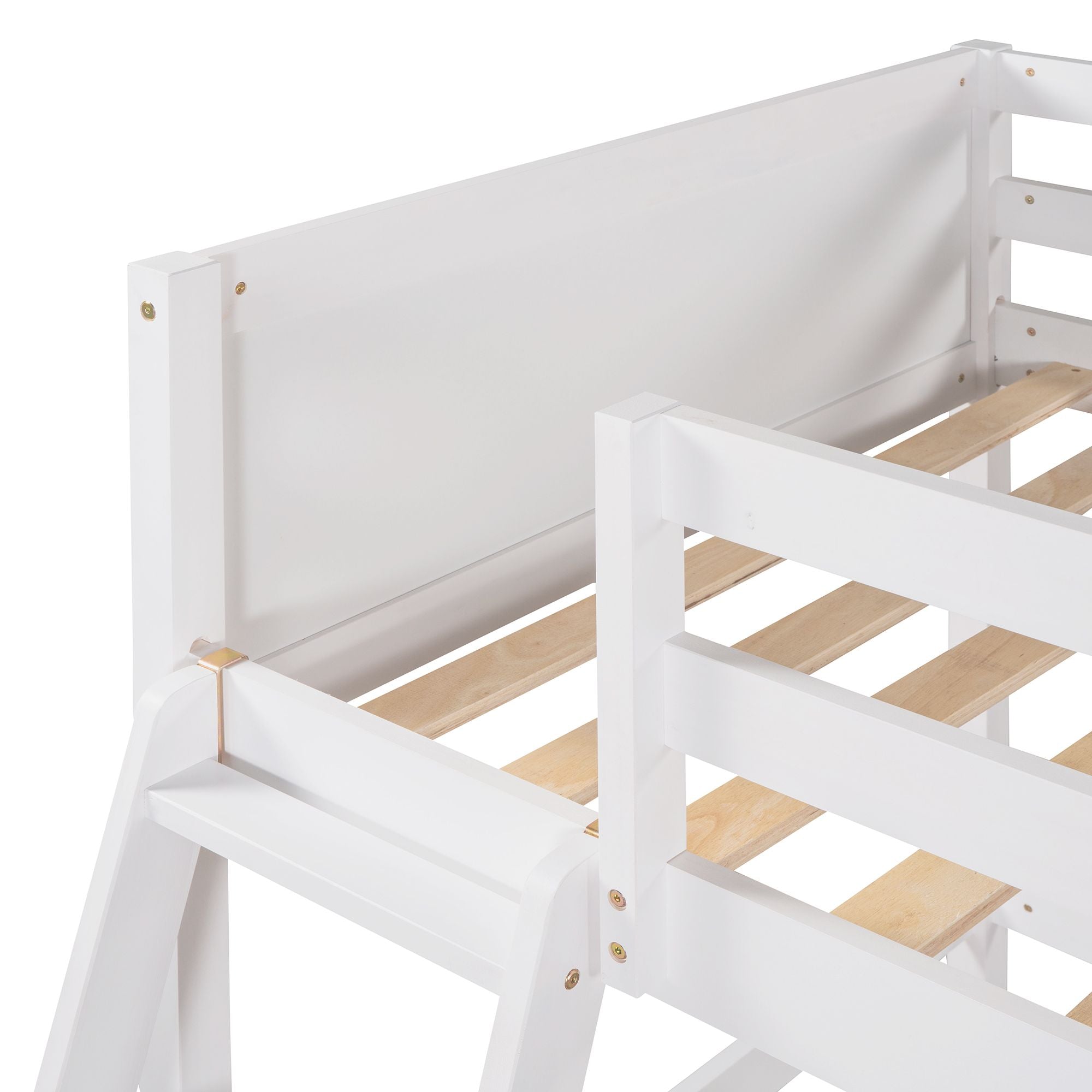 Solid Wood Twin Size Loft Bed with Ladde