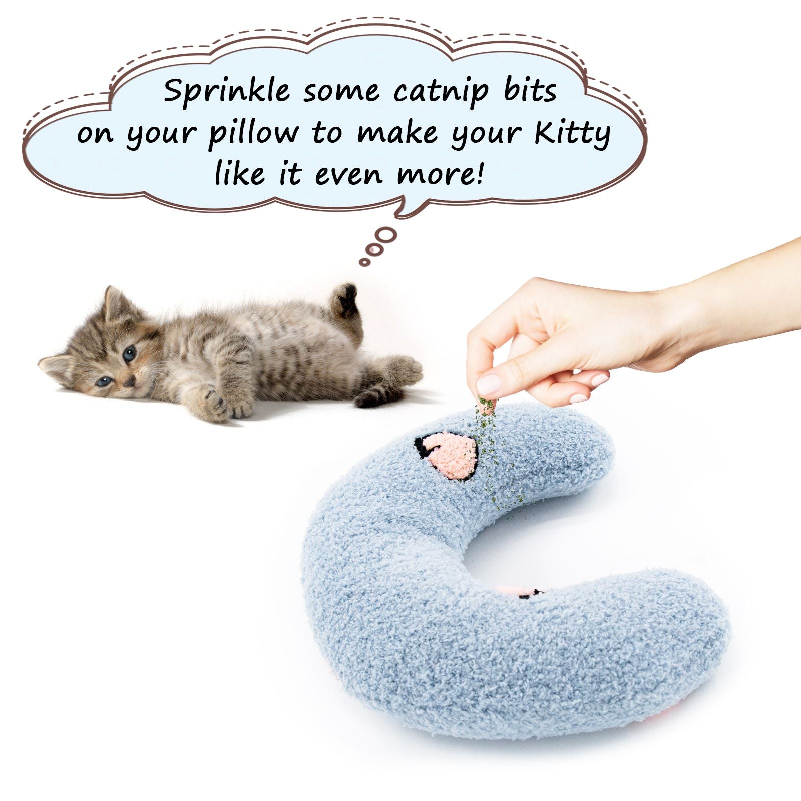 Cat Pillow, Small Pillow for Cat, Cat Blankets for Indoor, Pet Toy, Small Banana Donut Bed for Pets, Little Pillow for Cats No Heating Pad, Real Littles Fluffy Kittens Accessories for Pet Calming