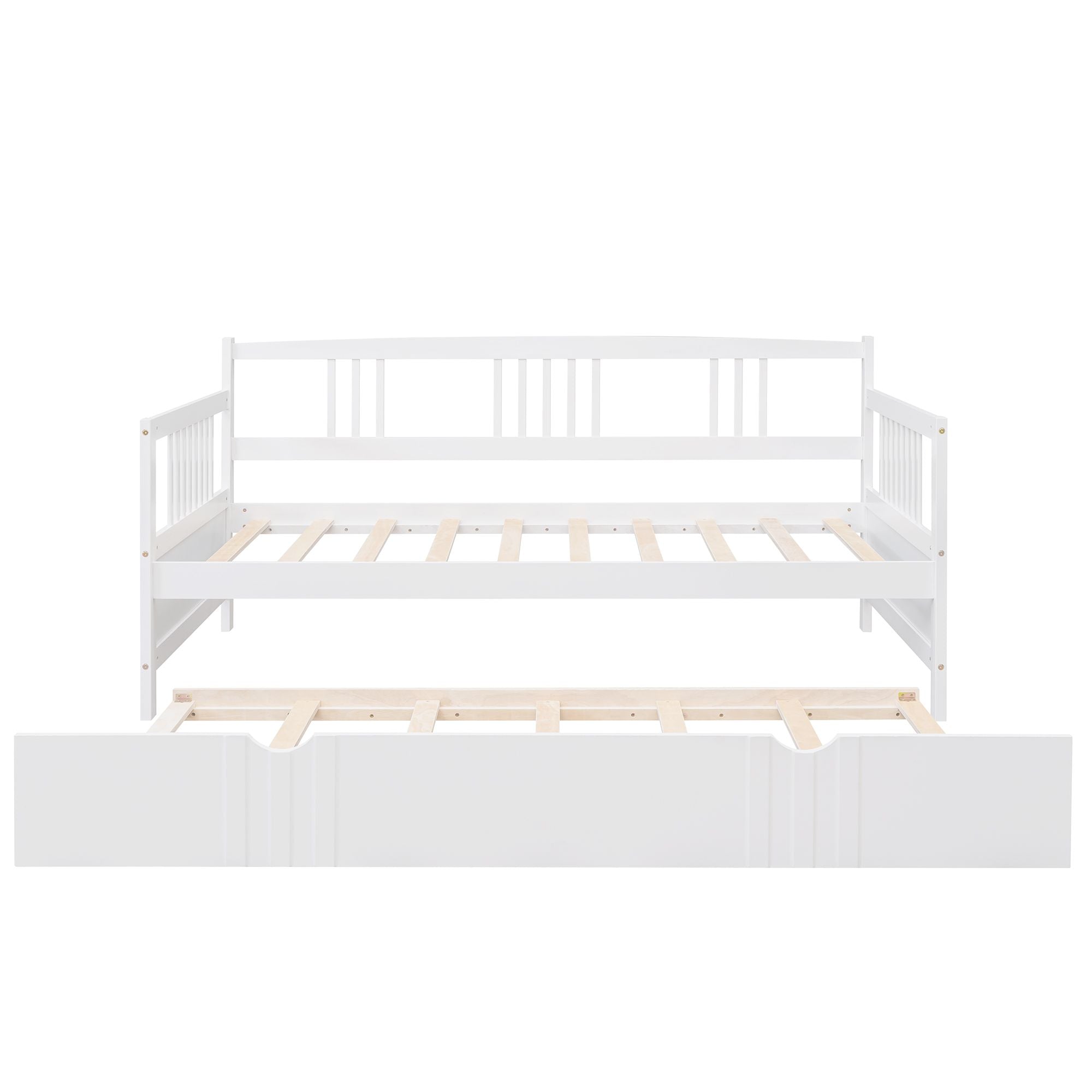 Twin Size Daybed Wood Bed with Twin Size Trundle