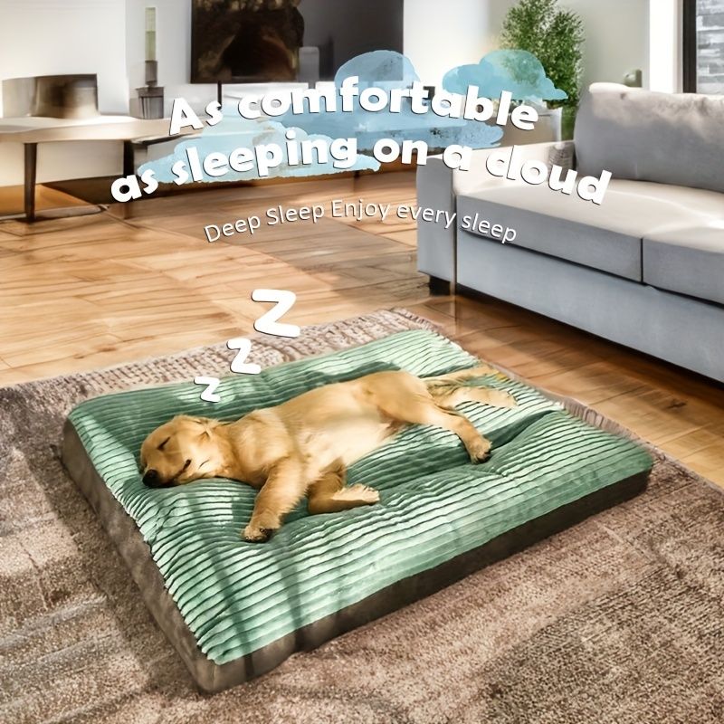 Soft and Comfortable Dog Mat - Washable, Removable Cover | Large Pet Mattress for Dogs up to 100 lbs | Floor Mat, Kennel Pad, or Bed