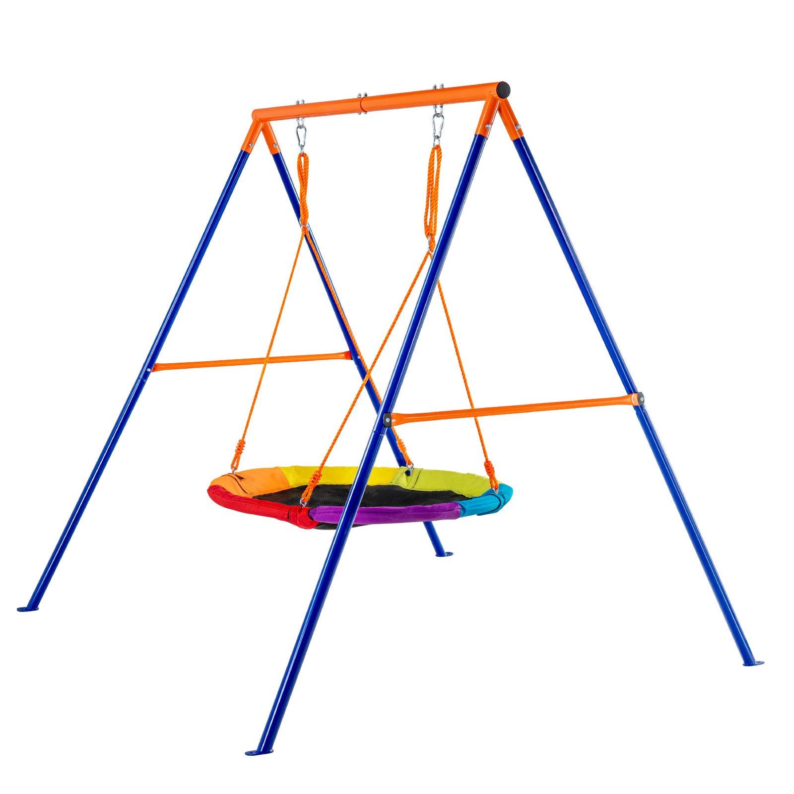 Durable A-Frame Swing Set with 40in Saucer Swing Seat – Supports 440lbs for Safe Backyard Fun!