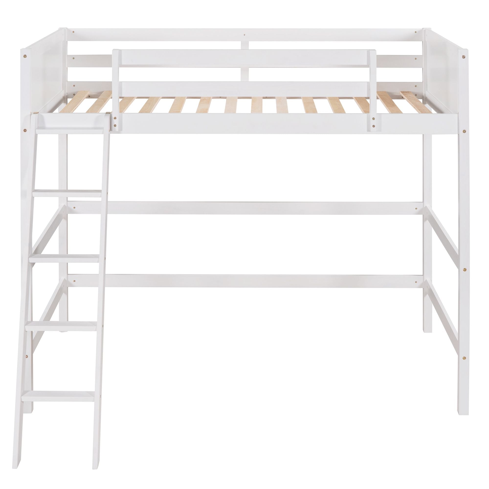 Solid Wood Twin Size Loft Bed with Ladde