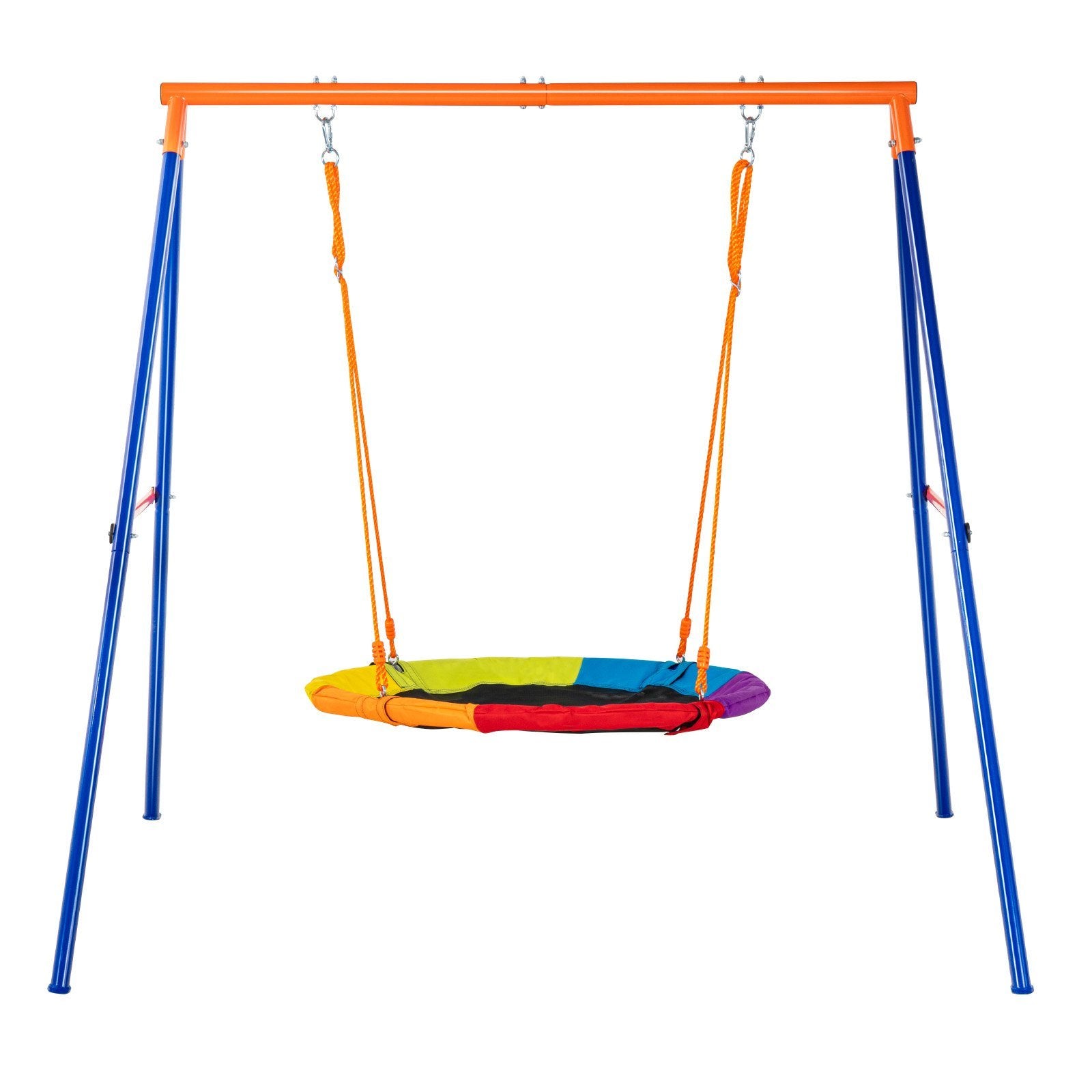 Durable A-Frame Swing Set with 40in Saucer Swing Seat – Supports 440lbs for Safe Backyard Fun!