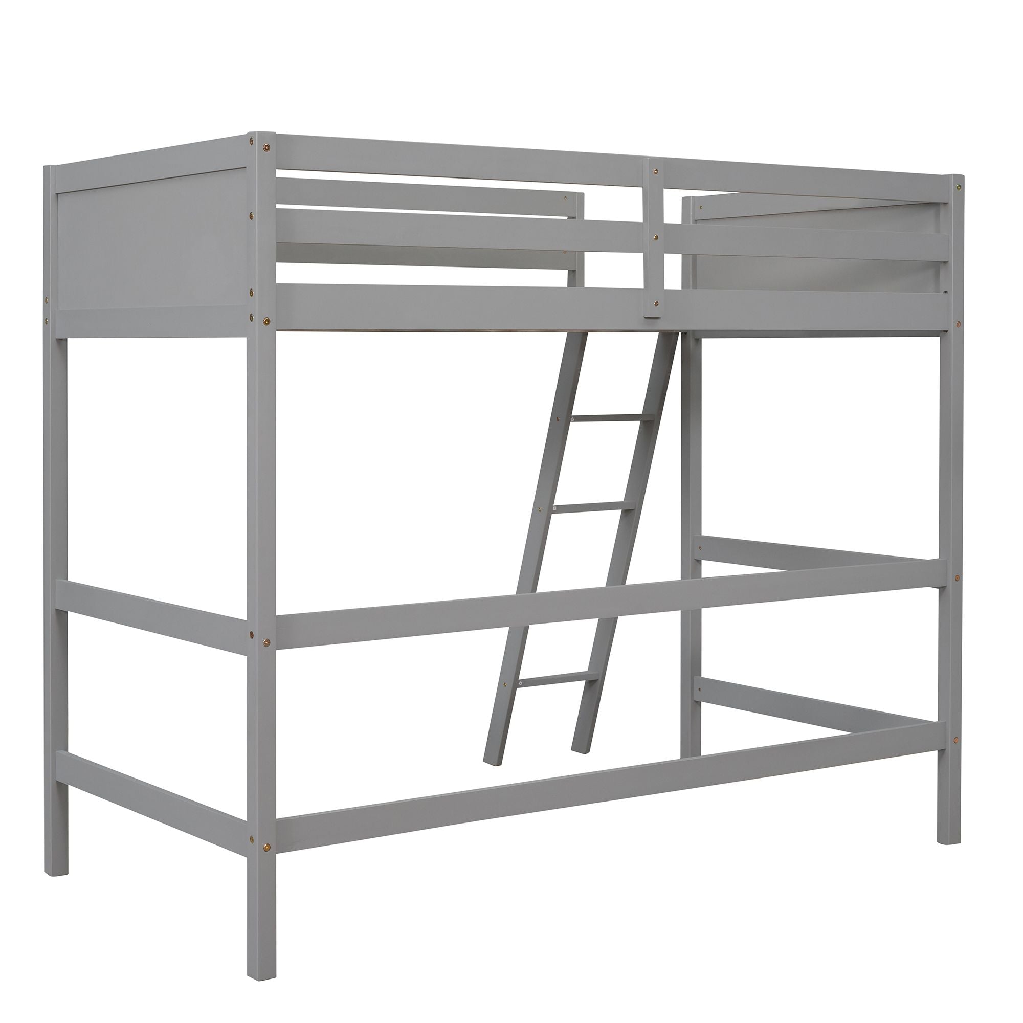 Solid Wood Twin Size Loft Bed with Ladde