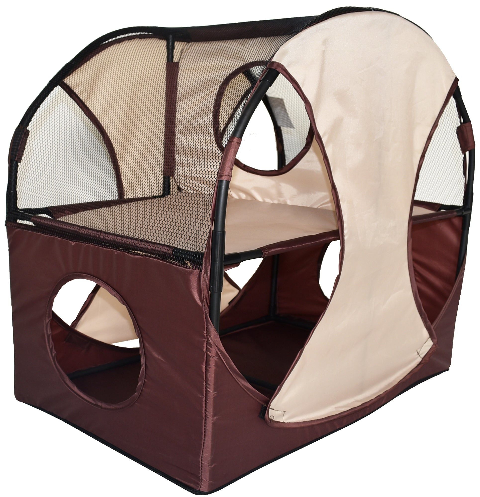 Pet Life Kitty-Play Obstacle Travel Cat House - Collapsible, Soft Folding Pet House for Cats & Kittens