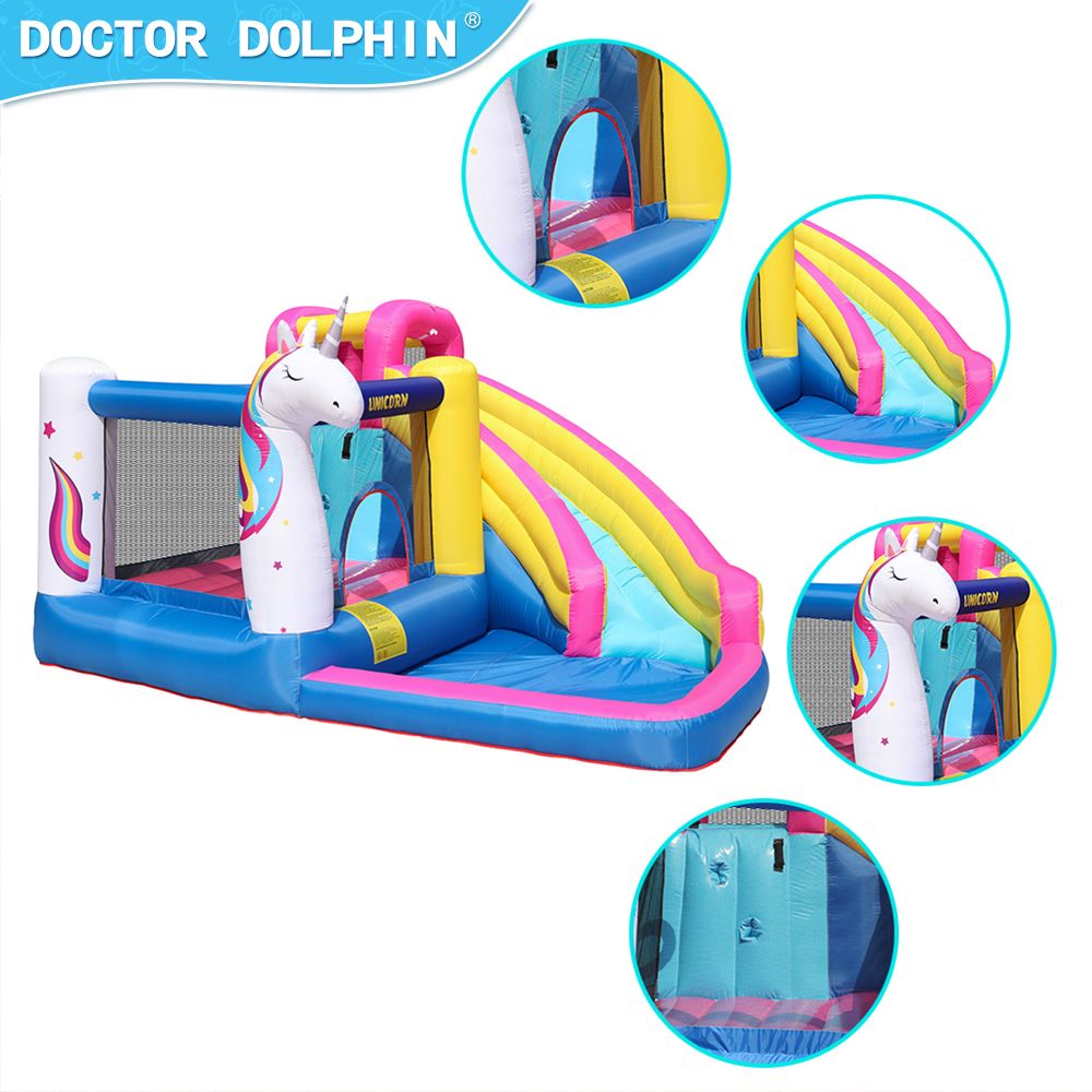 Unicorn Bounce House 420D and 840D Oxford Fabric Inflatable Bouncer with Splash Pool w/450W Blower