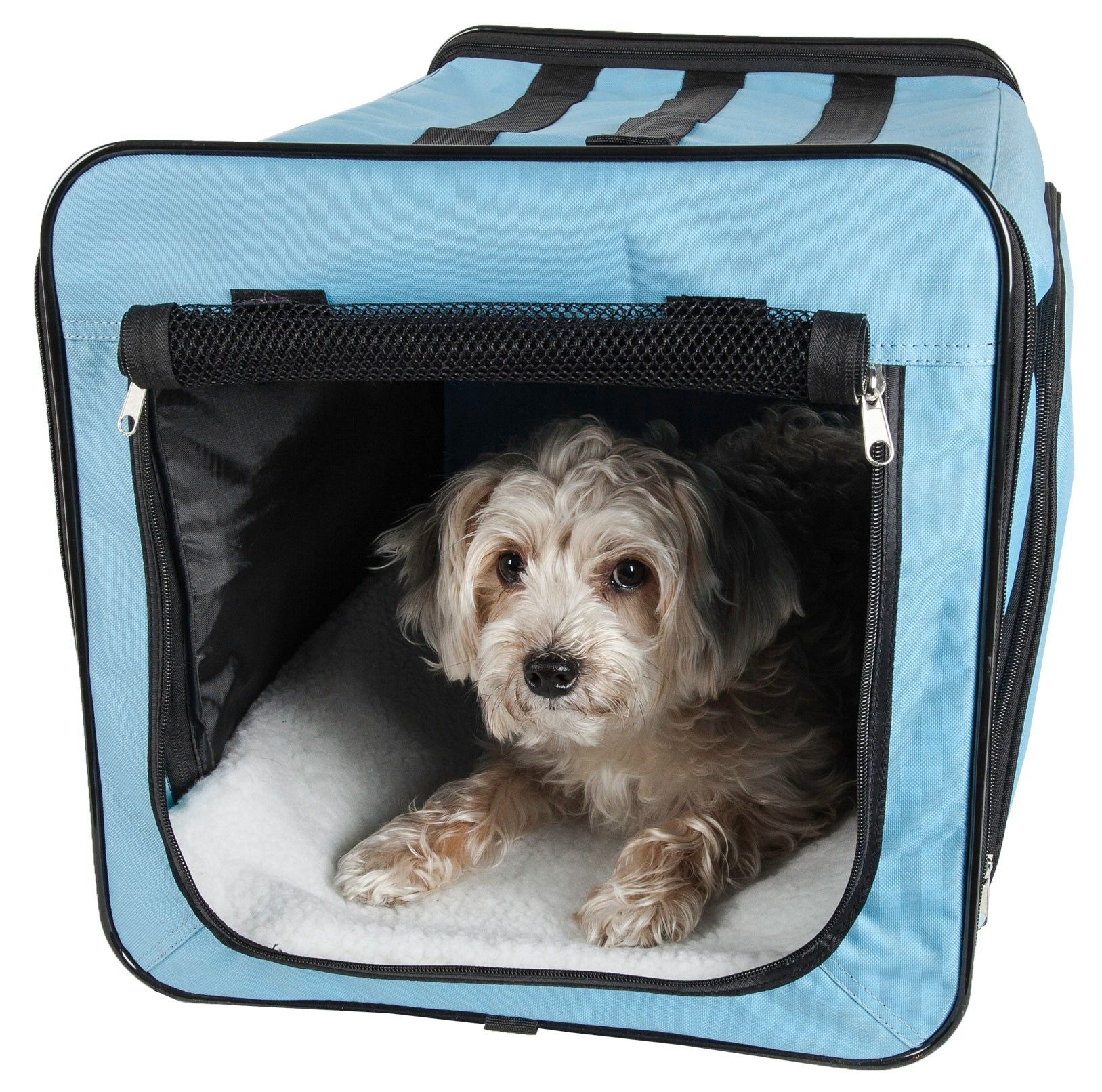 Pet Life Capacious Dual-Expandable Collapsible Travel Dog Crate - Lightweight Wire Folding Pet Kennel