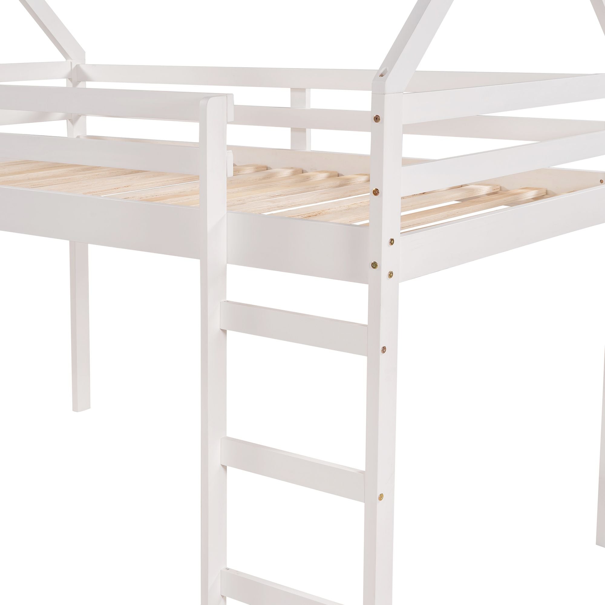 Twin Size Loft Bed with Slide;  House Bed with Slide