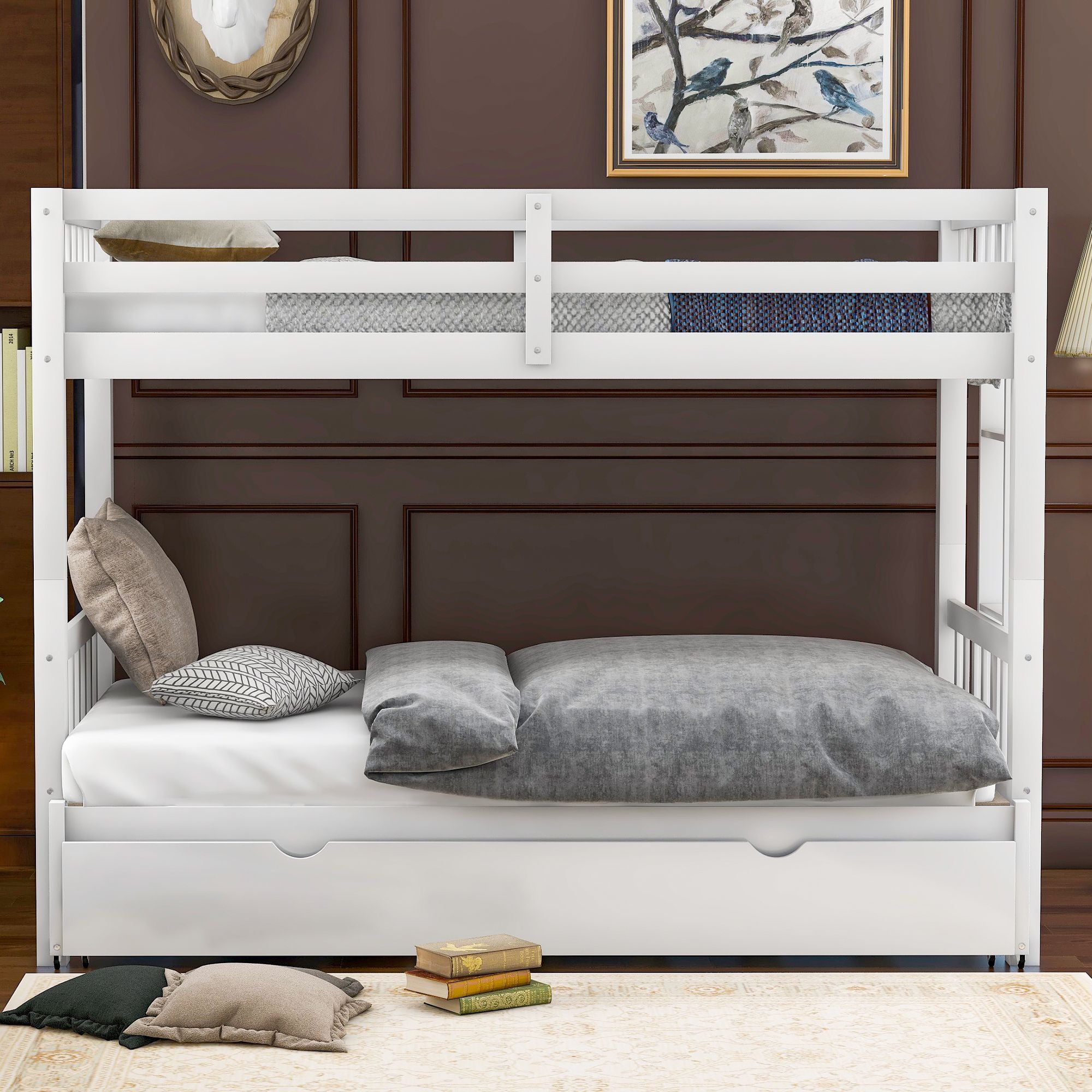 Twin over Pull-out Bunk Bed with Trundle