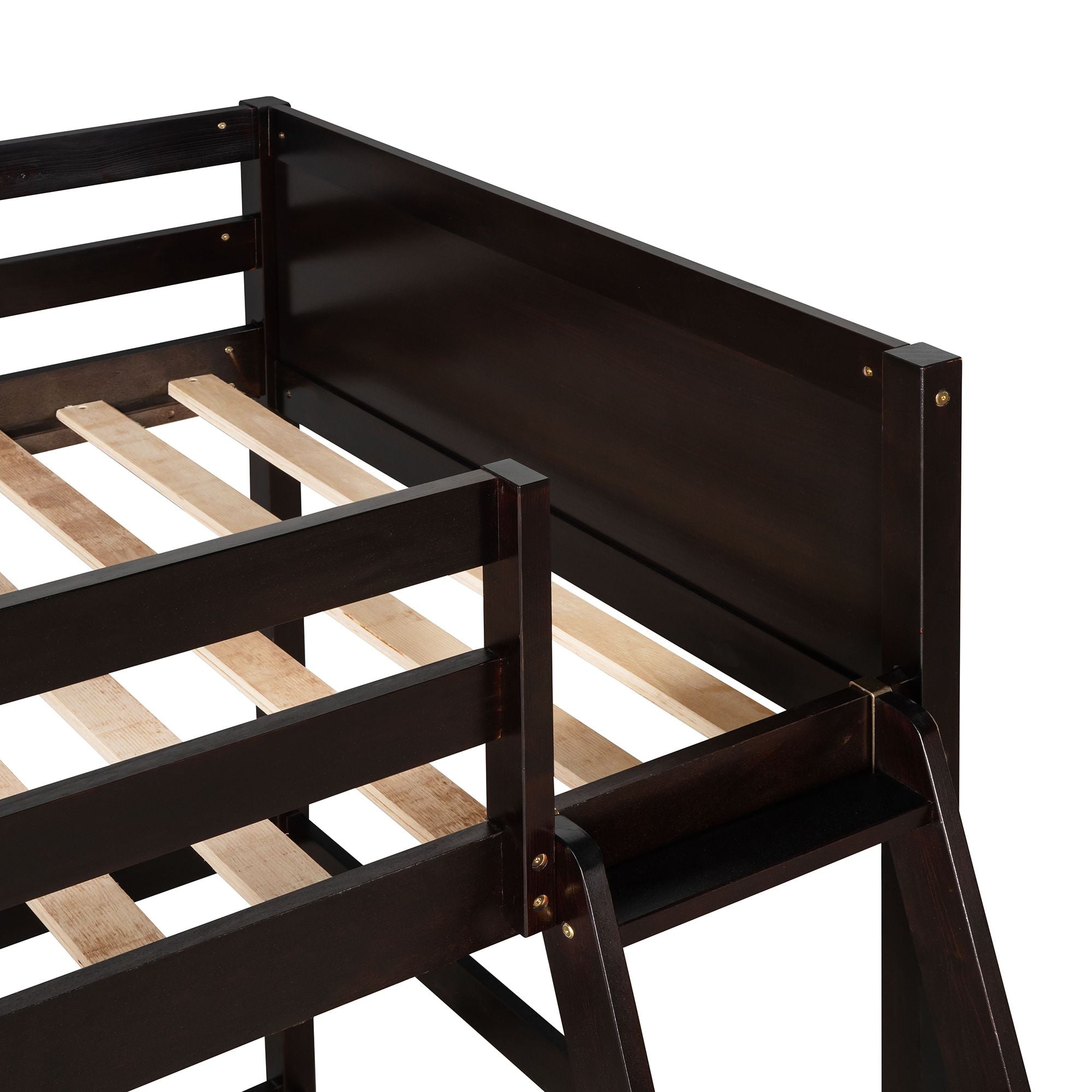 Solid Wood Twin Size Loft Bed with Ladde