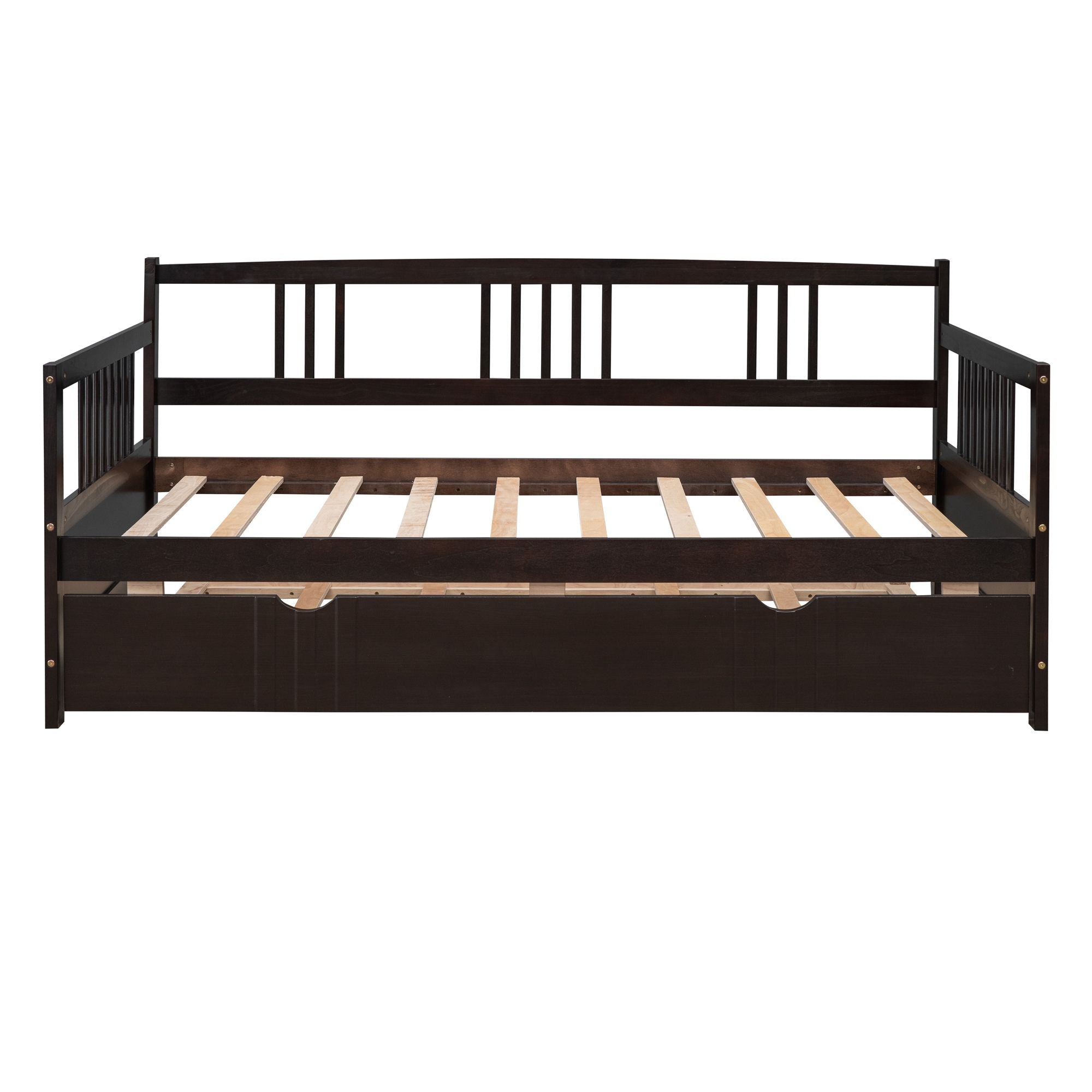 Twin Size Daybed Wood Bed with Twin Size Trundle