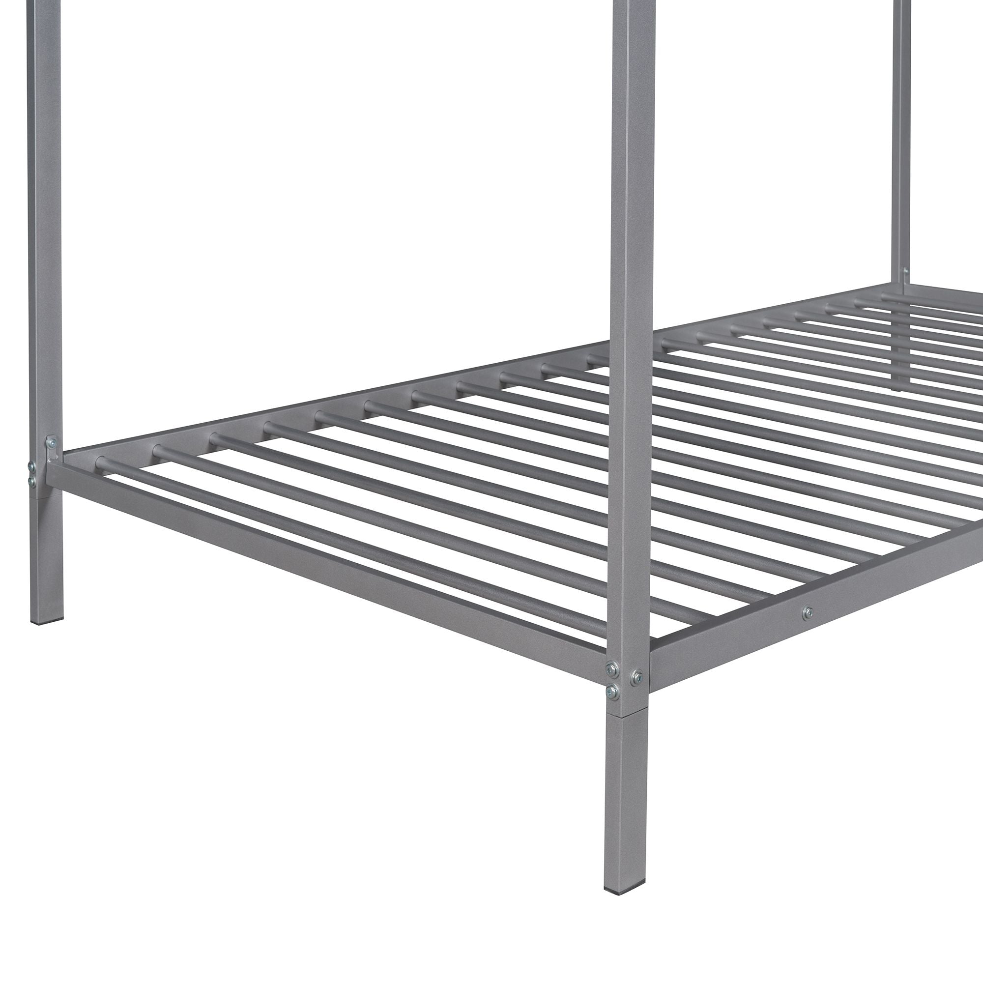 House Bed Frame Twin Size ;  Kids Bed Frame Metal Platform Bed Floor Bed for Kids Boys Girls No Box Spring Needed