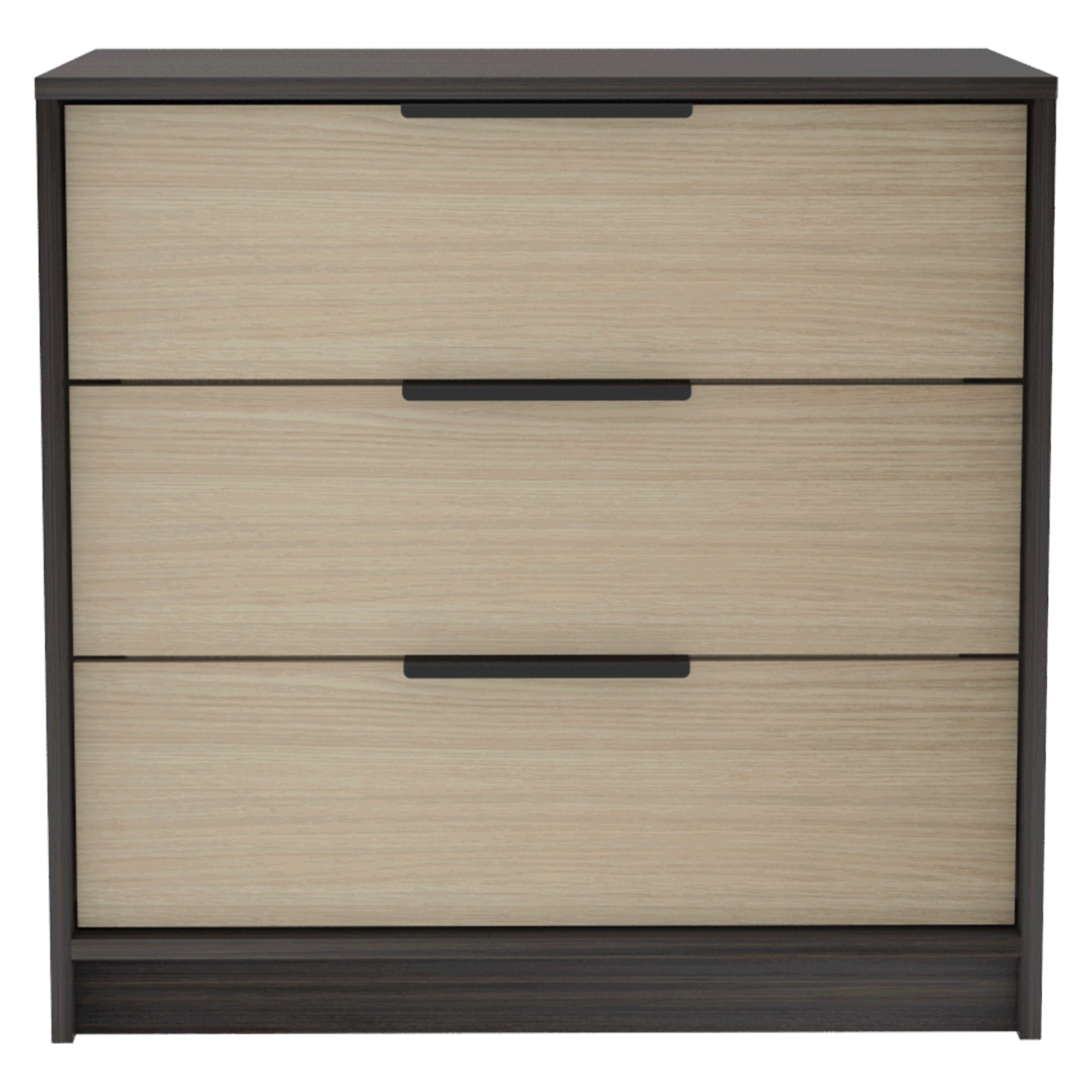 Cannon 3-Drawer Rectangle Dresser Black Wengue and Light Oak